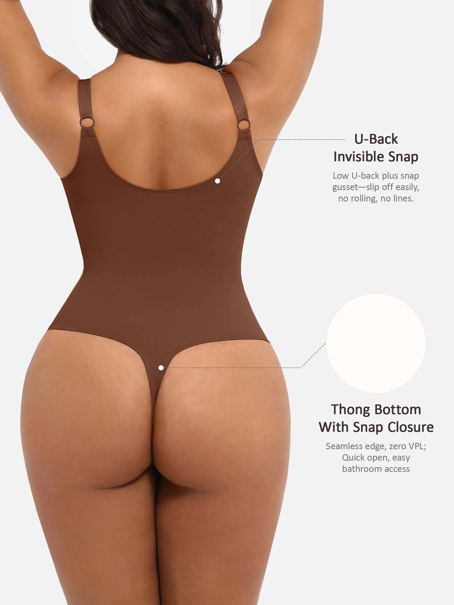 Feelingirl Deep V Neck Tummy Control Shapewear Bodysuit