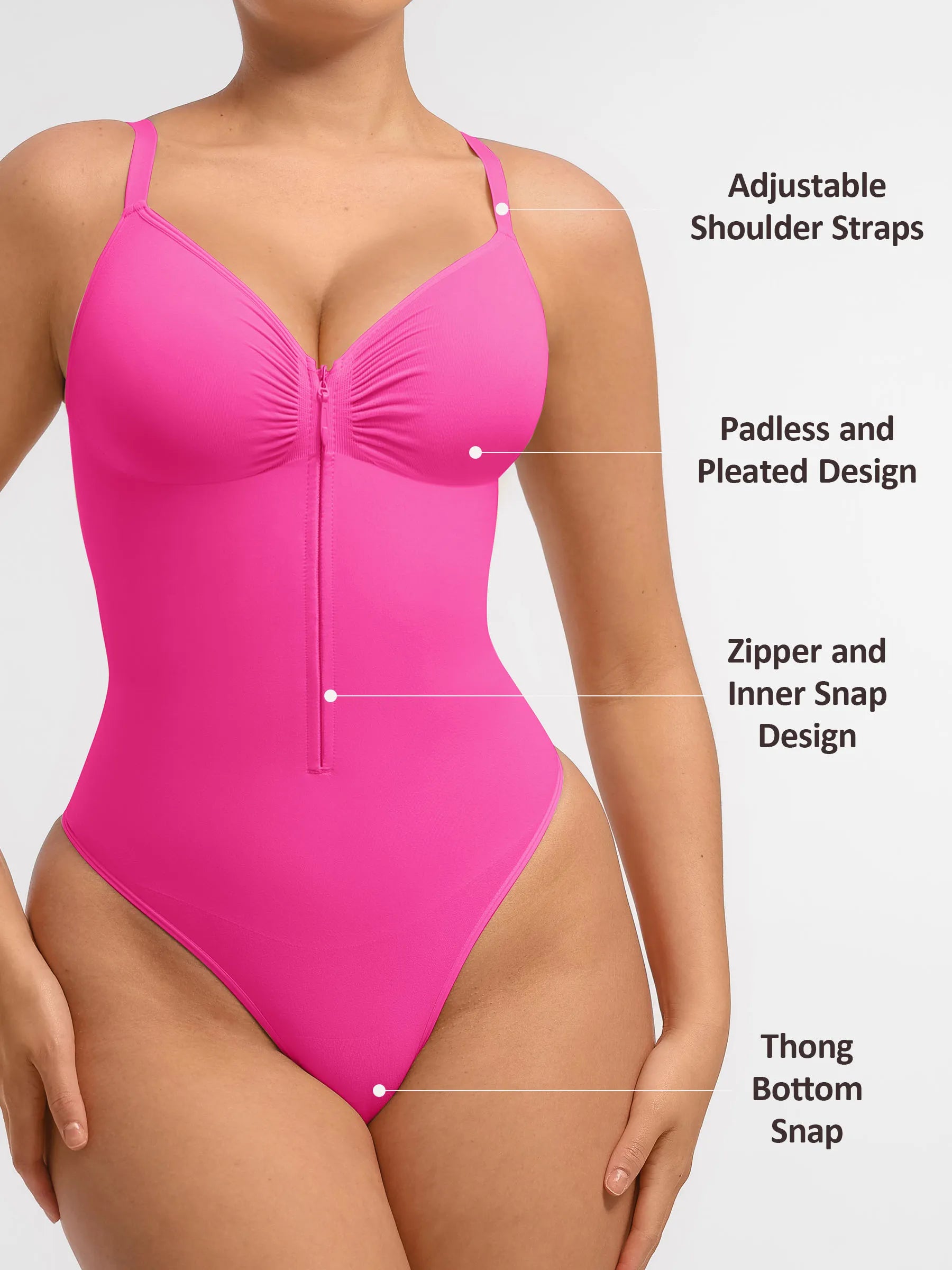 Feelingirl Tummy Control Seamless Zipper Shaping Bodysuit