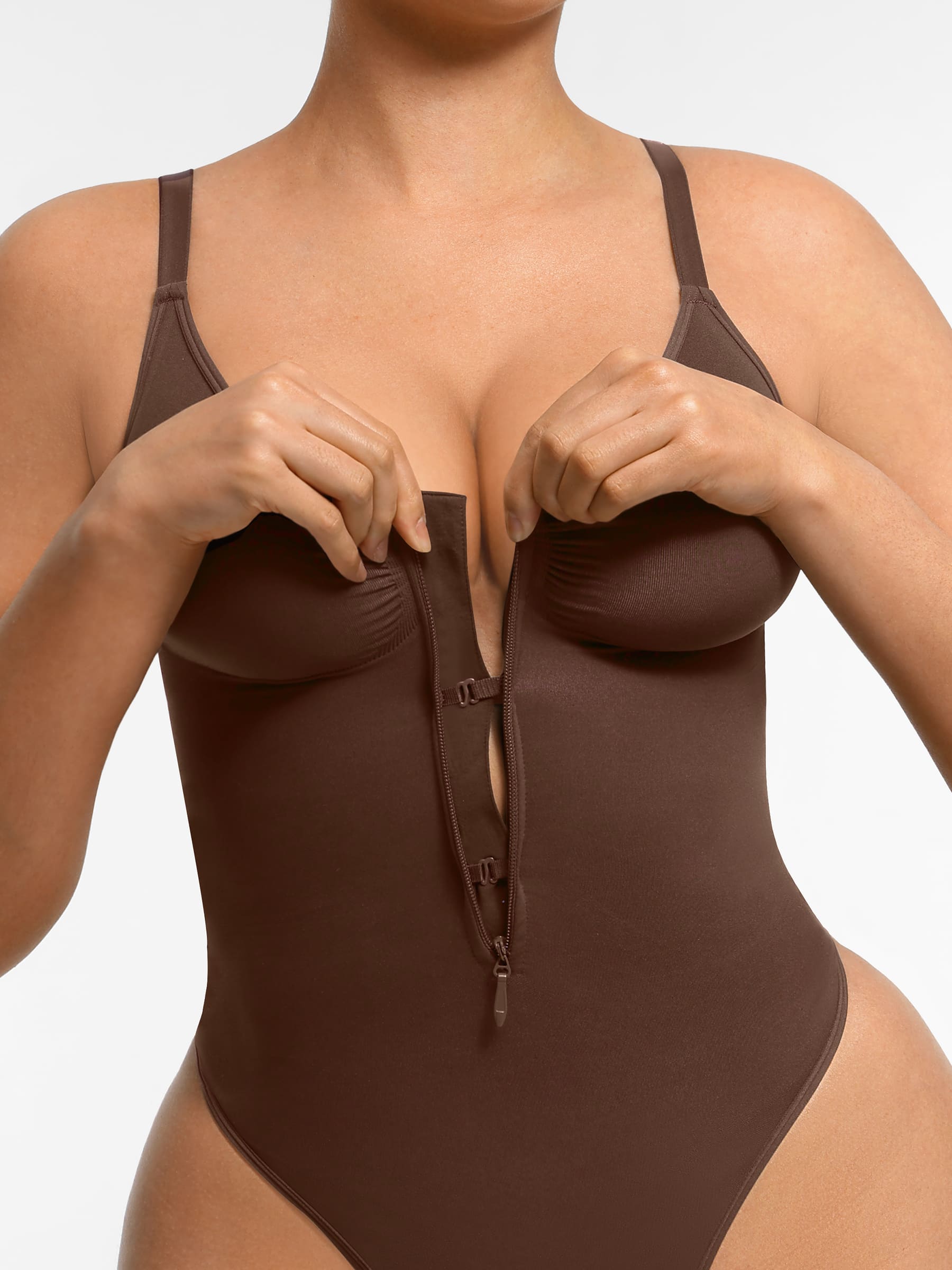 Feelingirl Tummy Control Zipper Shaping Bodysuit