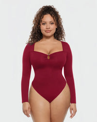 Ultra-Stretch Tummy Control Long-Sleeve Bodysuit