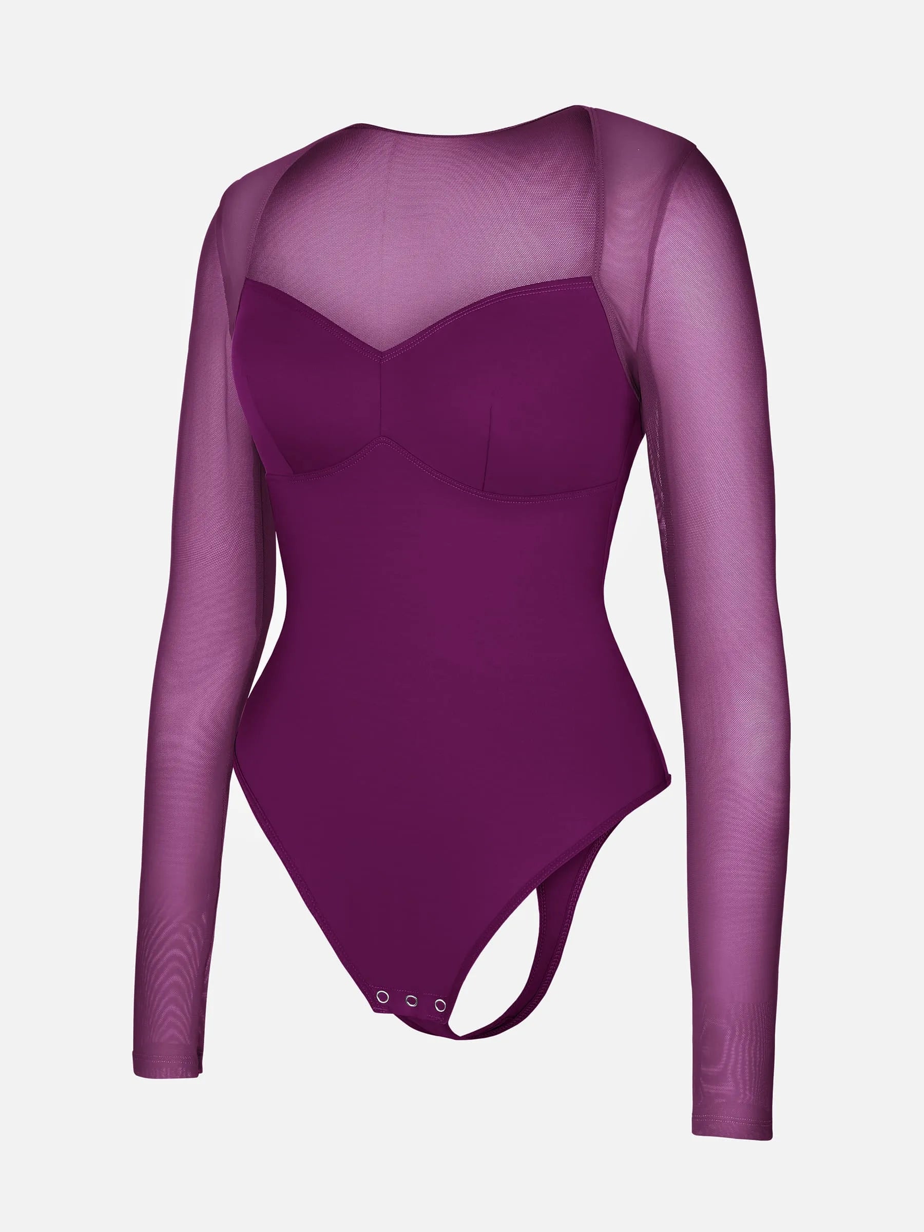 Feelingirl Mesh Panel V-Neck Bodysuit