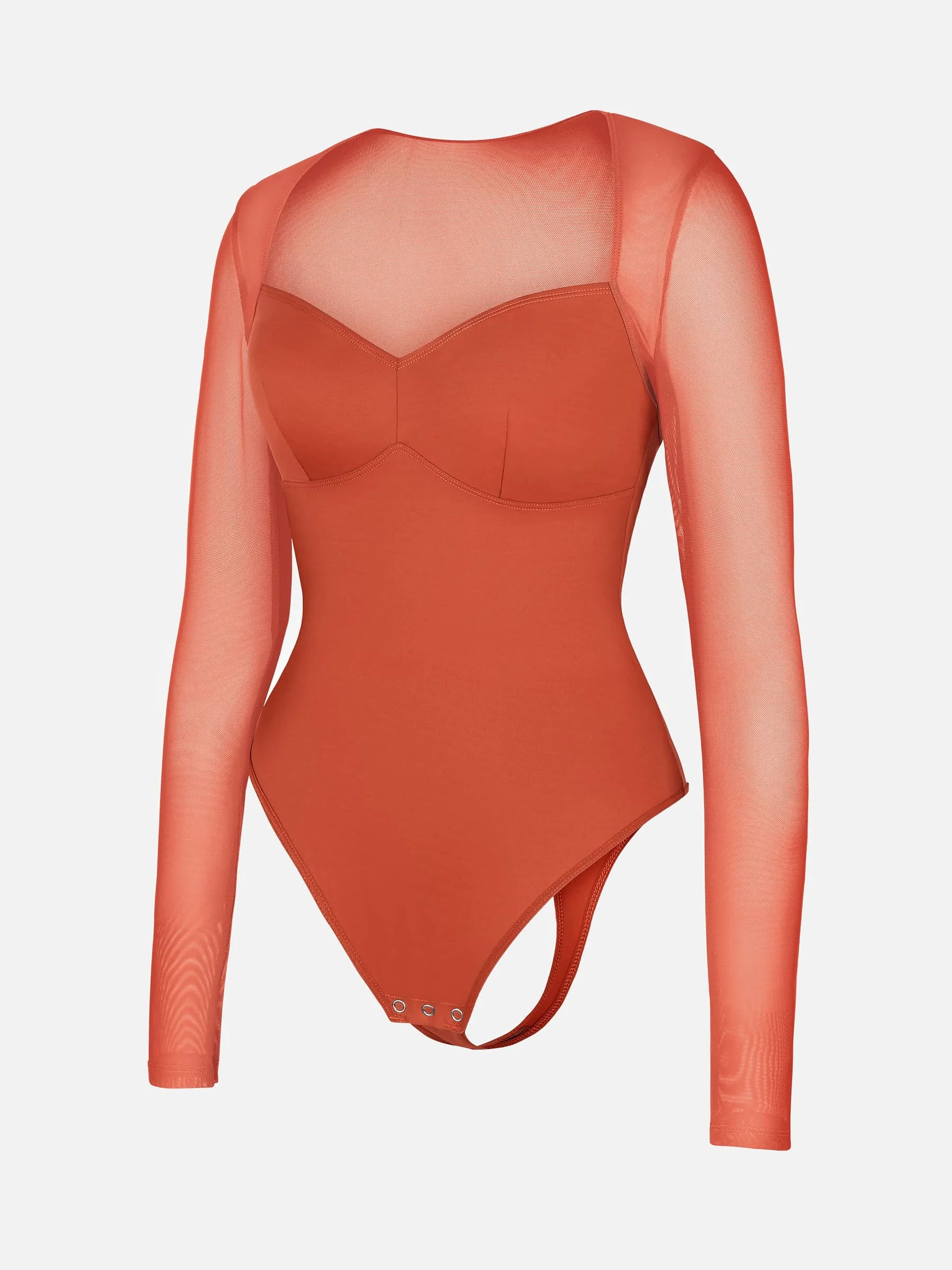 Feelingirl Mesh Panel V-Neck Bodysuit