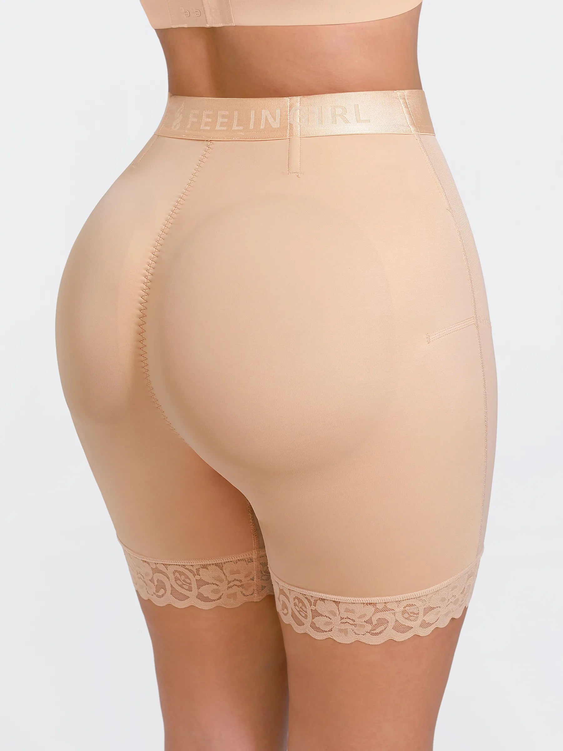 Short gainant taille moyenne avec fermeture éclair sur le devant Feelingirl