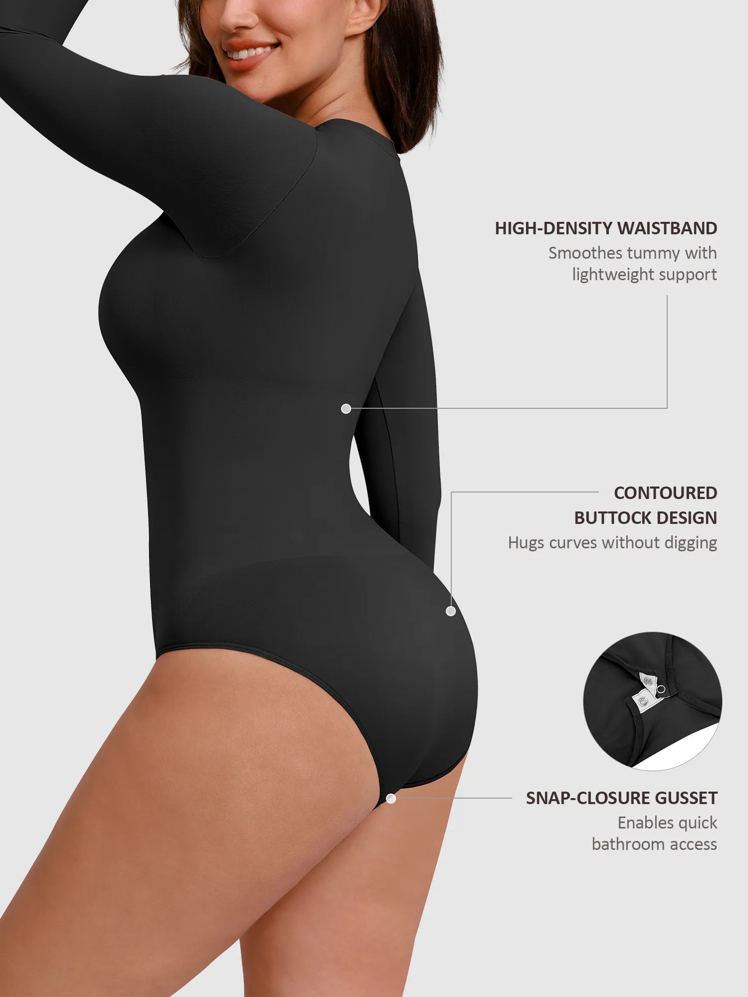 Feelingirl Seamless Ultra-Soft Crew Neck Bodysuit