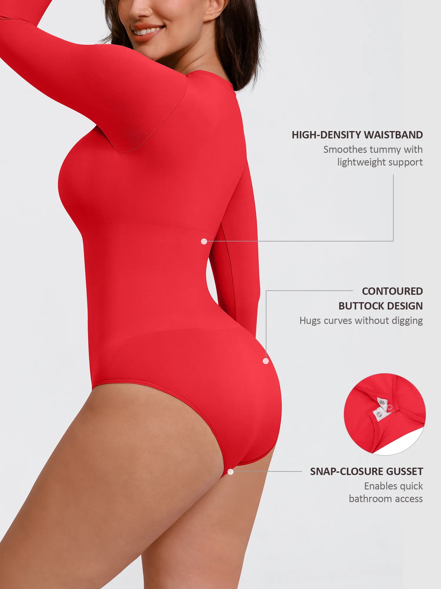Feelingirl Seamless Ultra-Soft Crew Neck Bodysuit