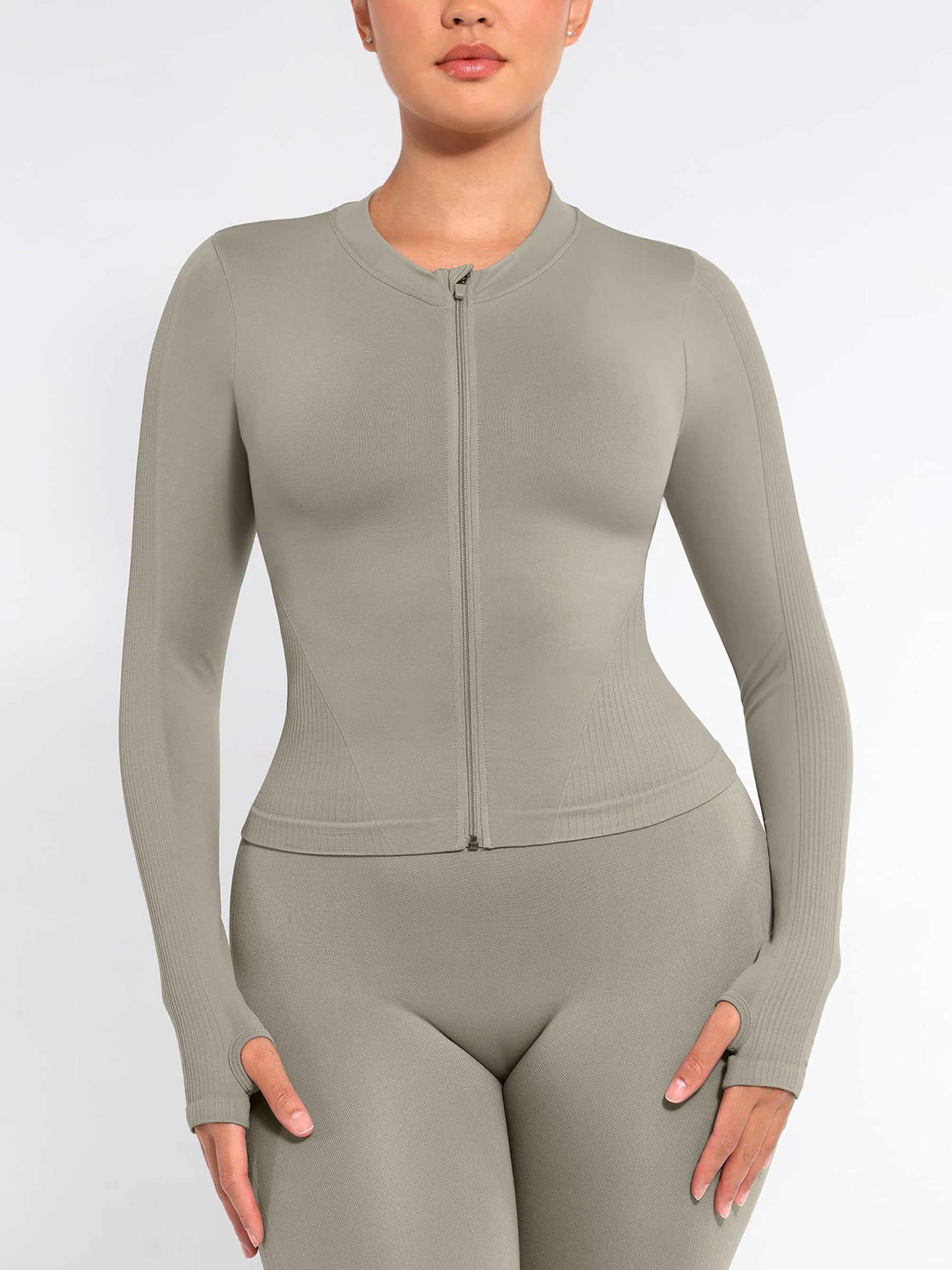 Feelingirl Nahtloses Langarm-Workout-Top