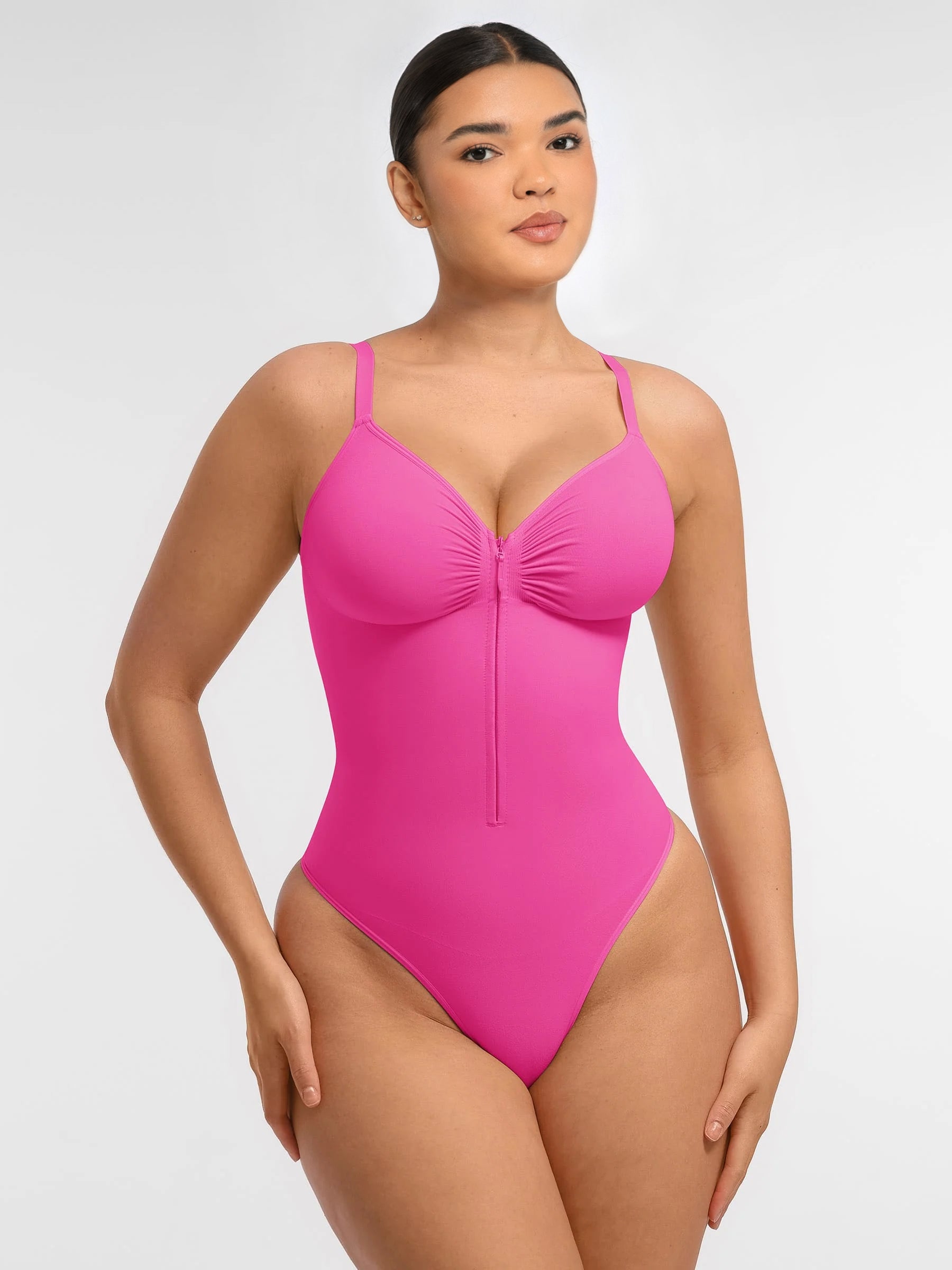 Feelingirl Tummy Control Zipper Shaping Bodysuit