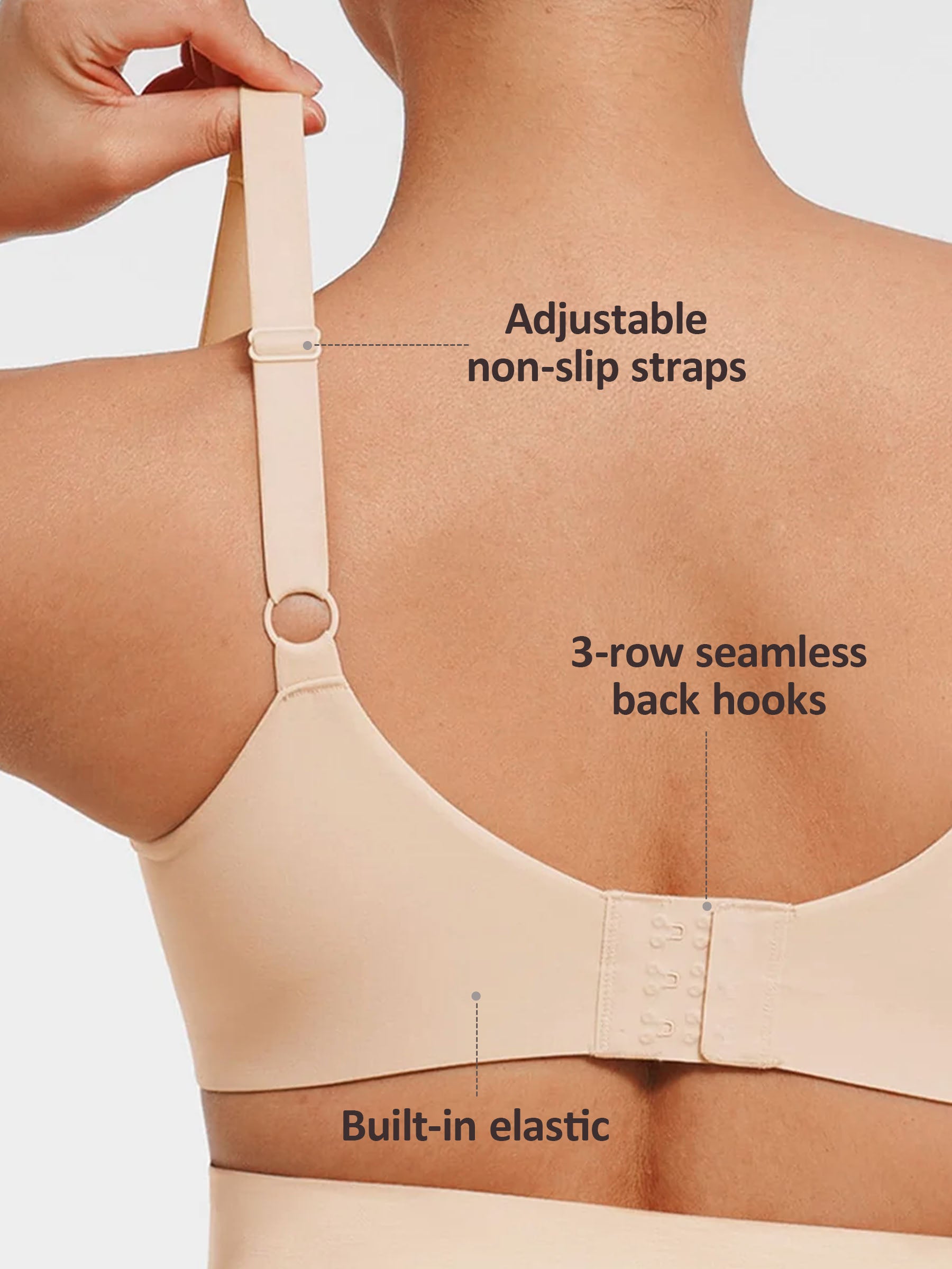 Feelingirl Adjustable Deep V-Neck Underwire Bra
