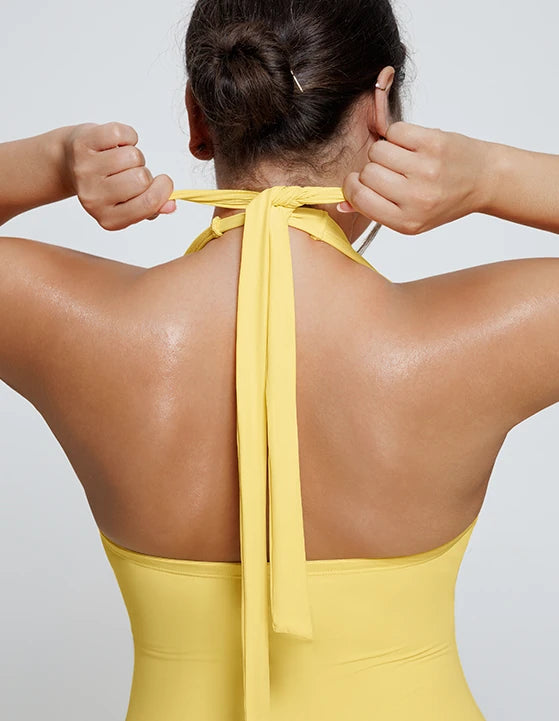BACKLESS HALTER TIE DESIGN