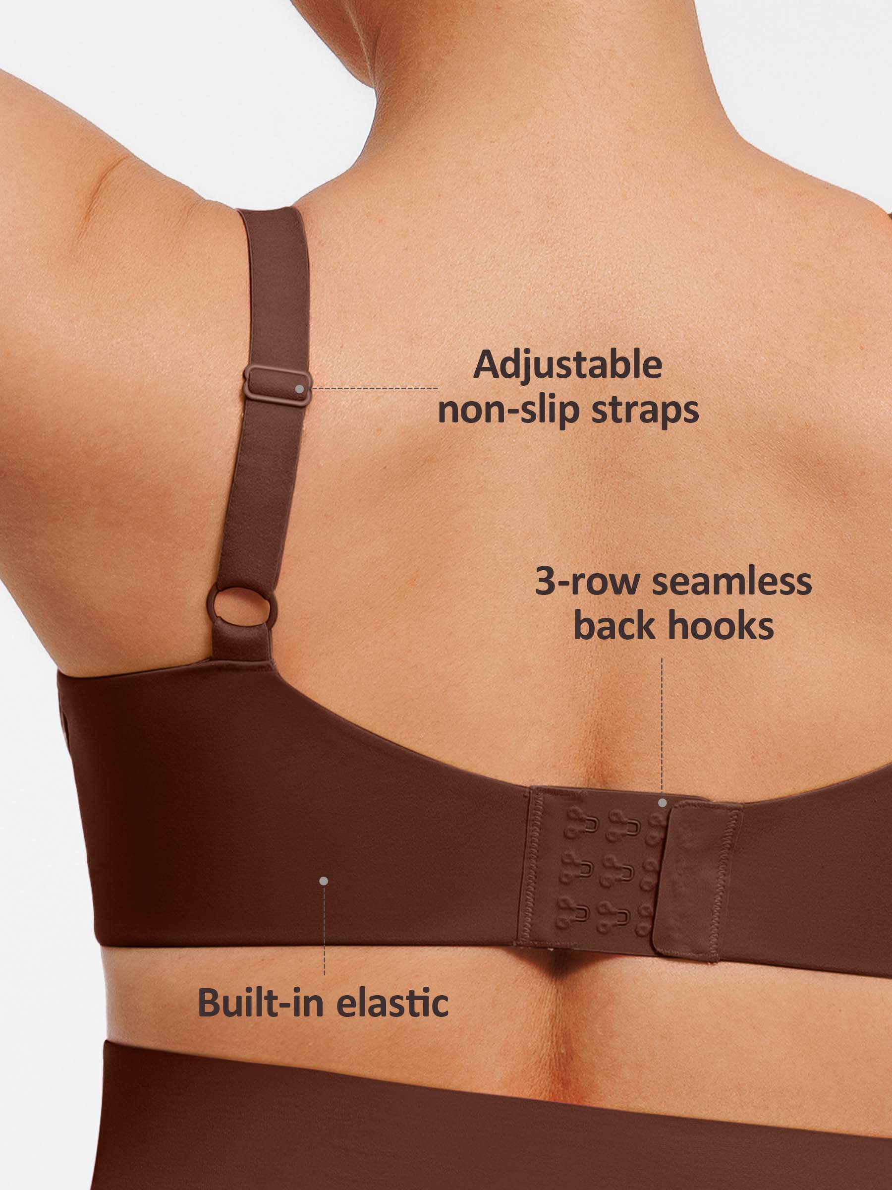 Feelingirl Adjustable Deep V-Neck Underwire Bra