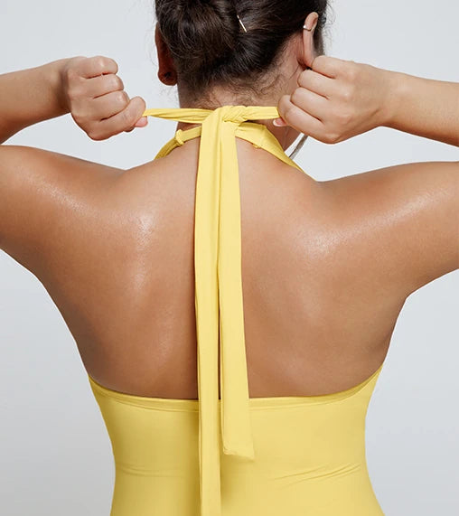 BACKLESS HALTER TIE DESIGN