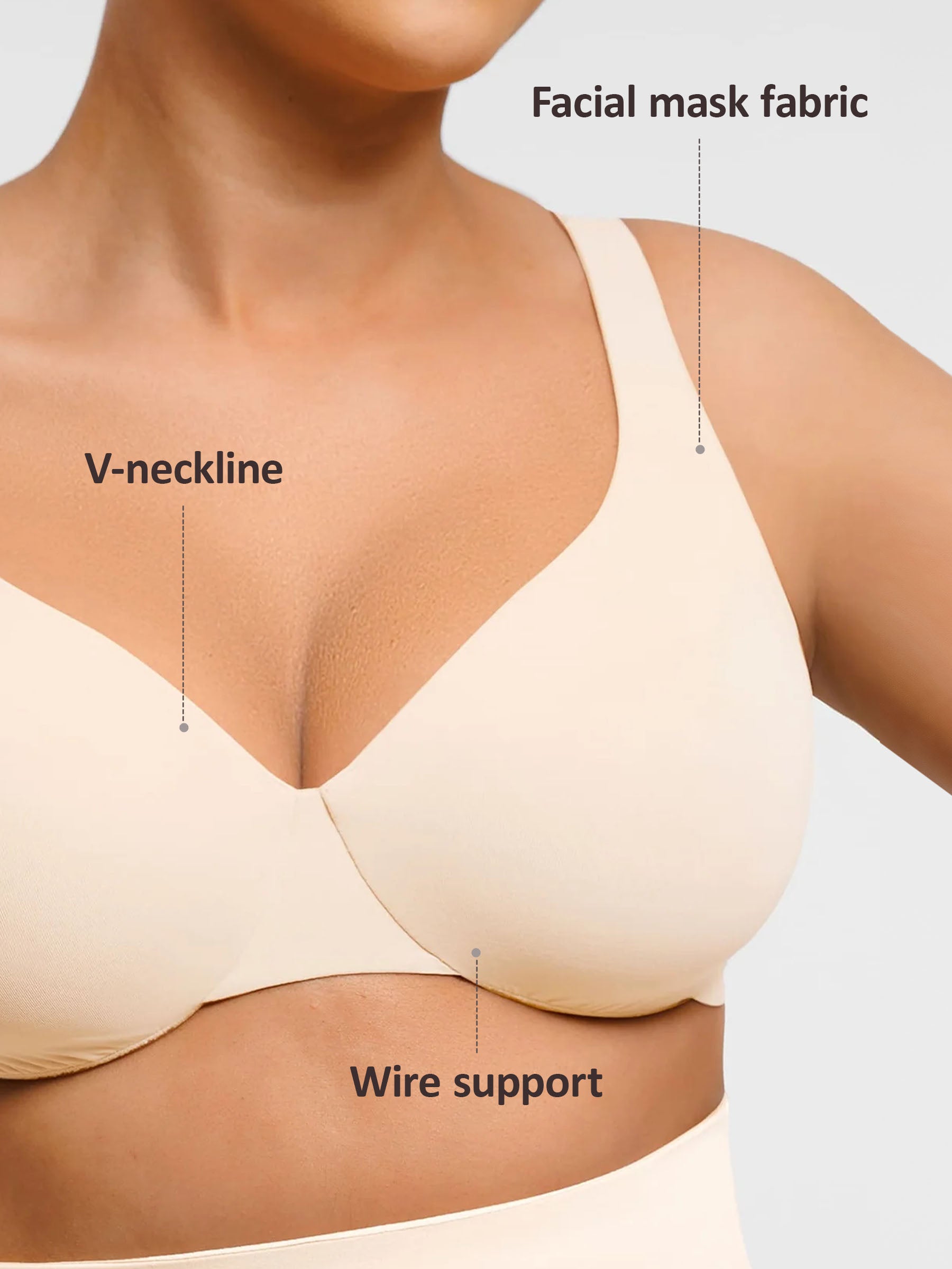 Feelingirl Adjustable Deep V-Neck Underwire Bra