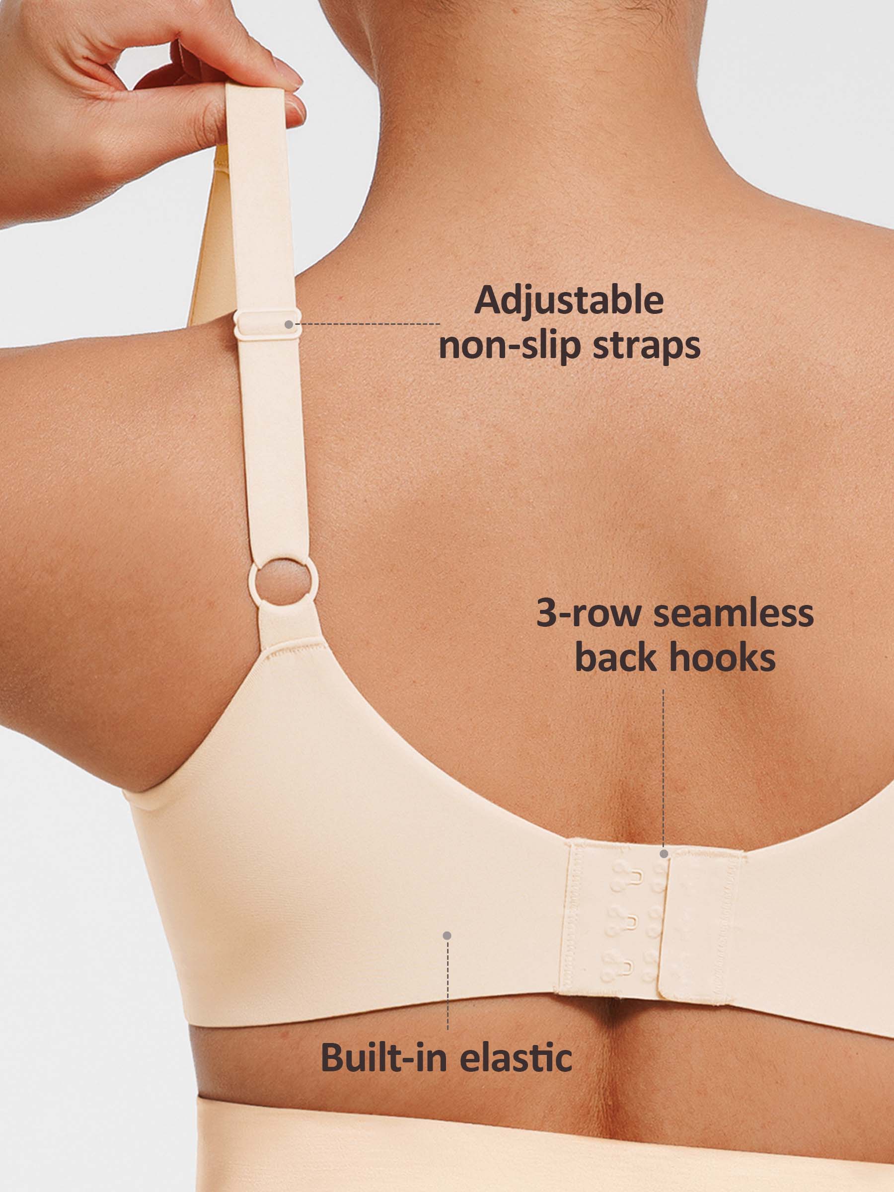 Feelingirl Adjustable Deep V-Neck Underwire Bra