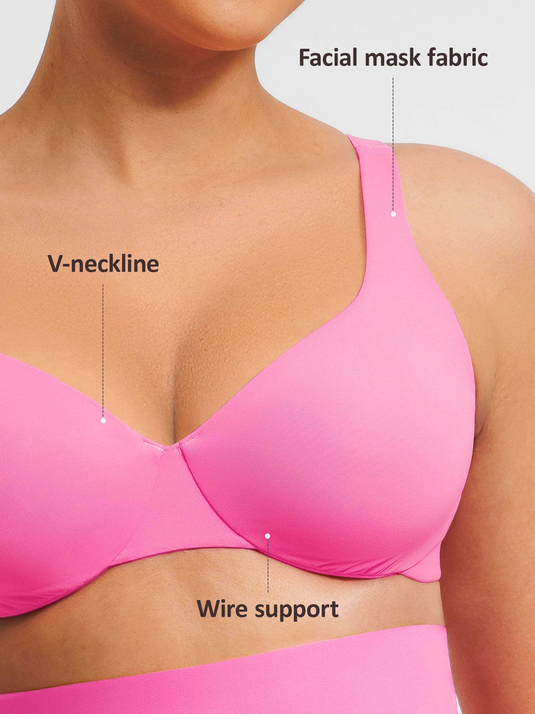 Feelingirl Adjustable Deep V-Neck Underwire Bra