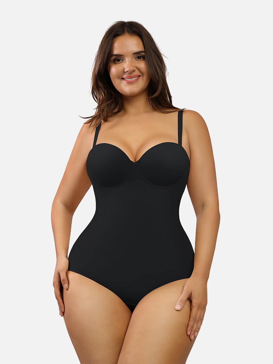 FeelinGirl Seamless Tummy Control Shaper Bodysuit with Removable Straps