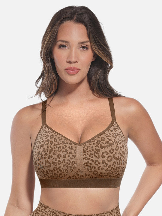 Feelingirl Leopard Print Wireless Push-Up Bra