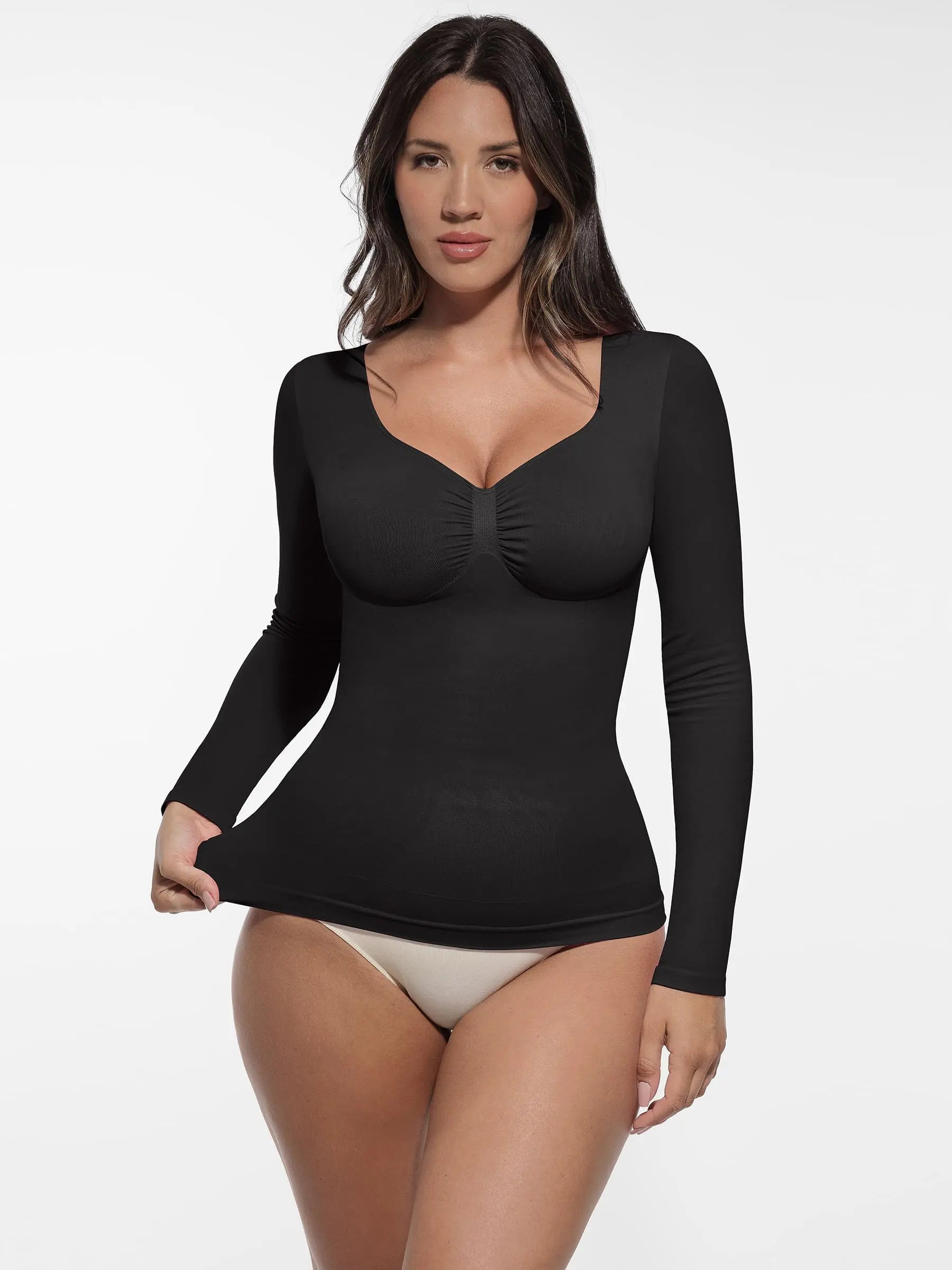 Feelingirl Seamless Long-Sleeve Everyday Shaper Top