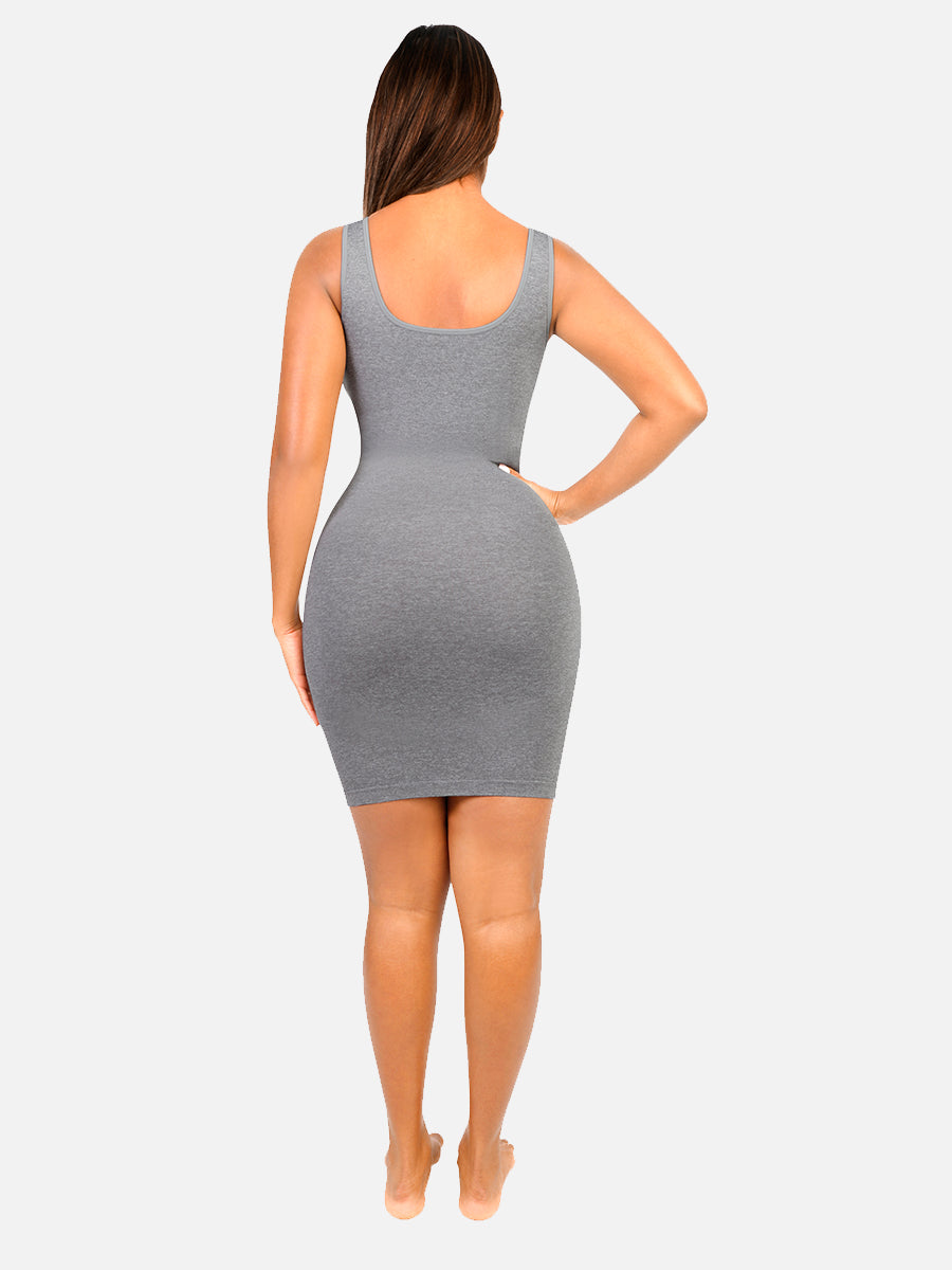 FeelinGirl Square-neck Mini Bodycon Built-in Shaper Womenswear Comfortable Dress