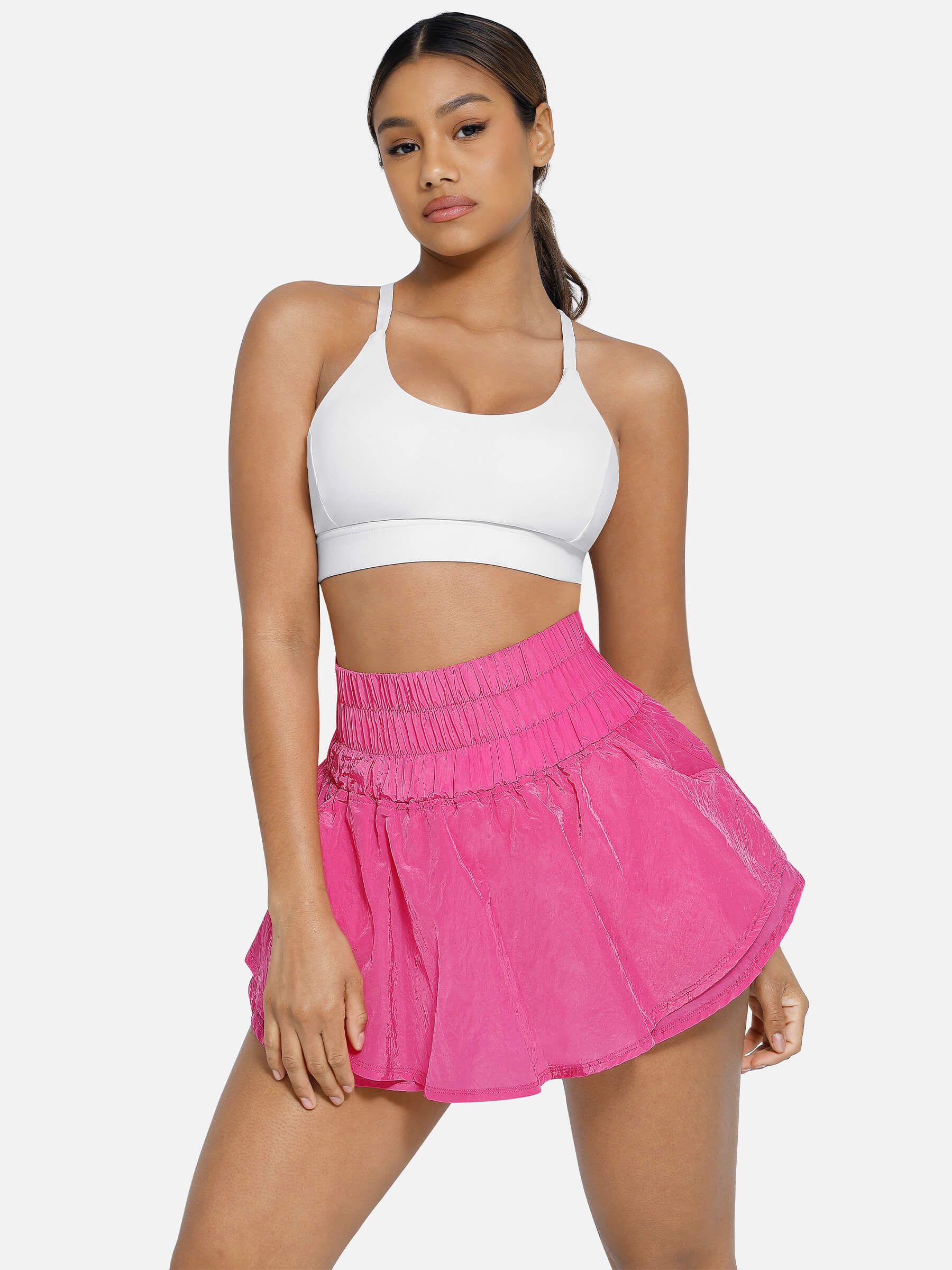 Elastic Casual High Waisted Athletic Shorts