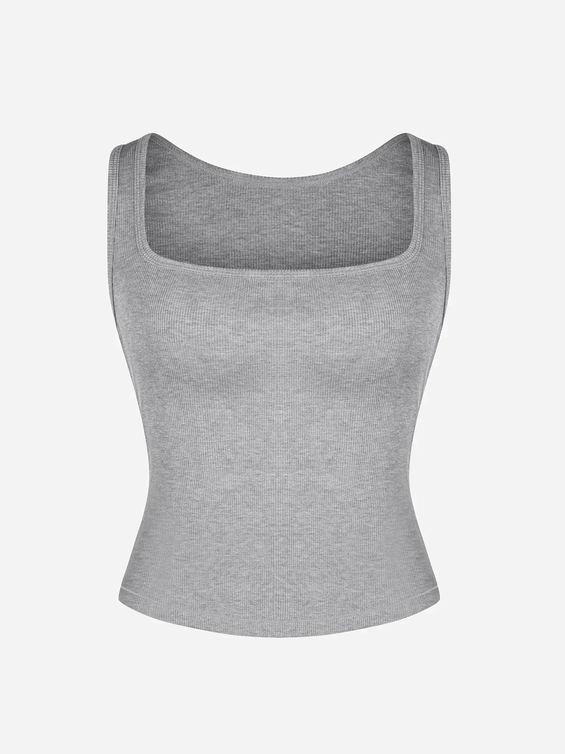 Feelingirl Breathable Ribbed Sleeveless Tank Top