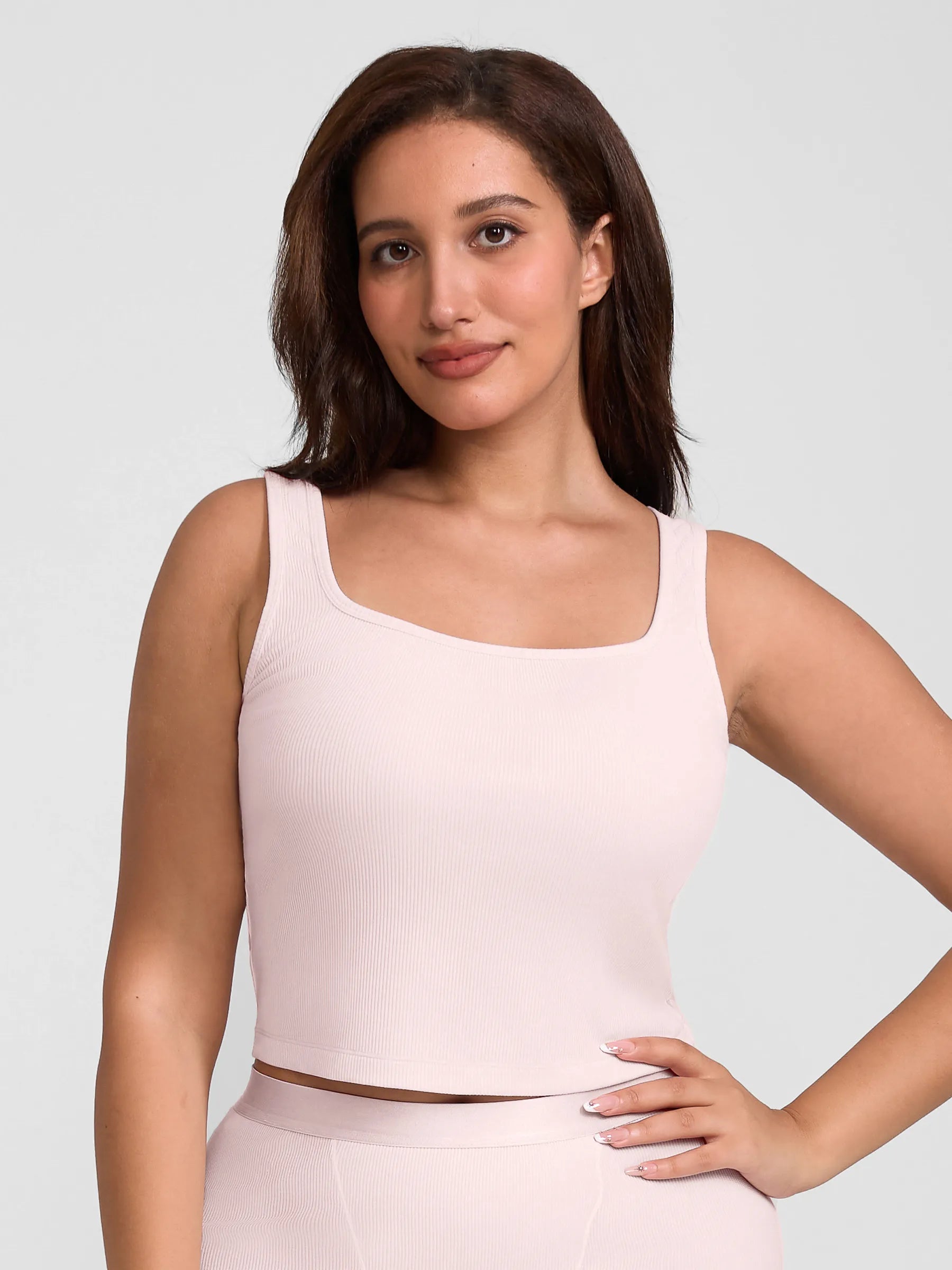 Feelingirl Breathable Ribbed Sleeveless Tank Top