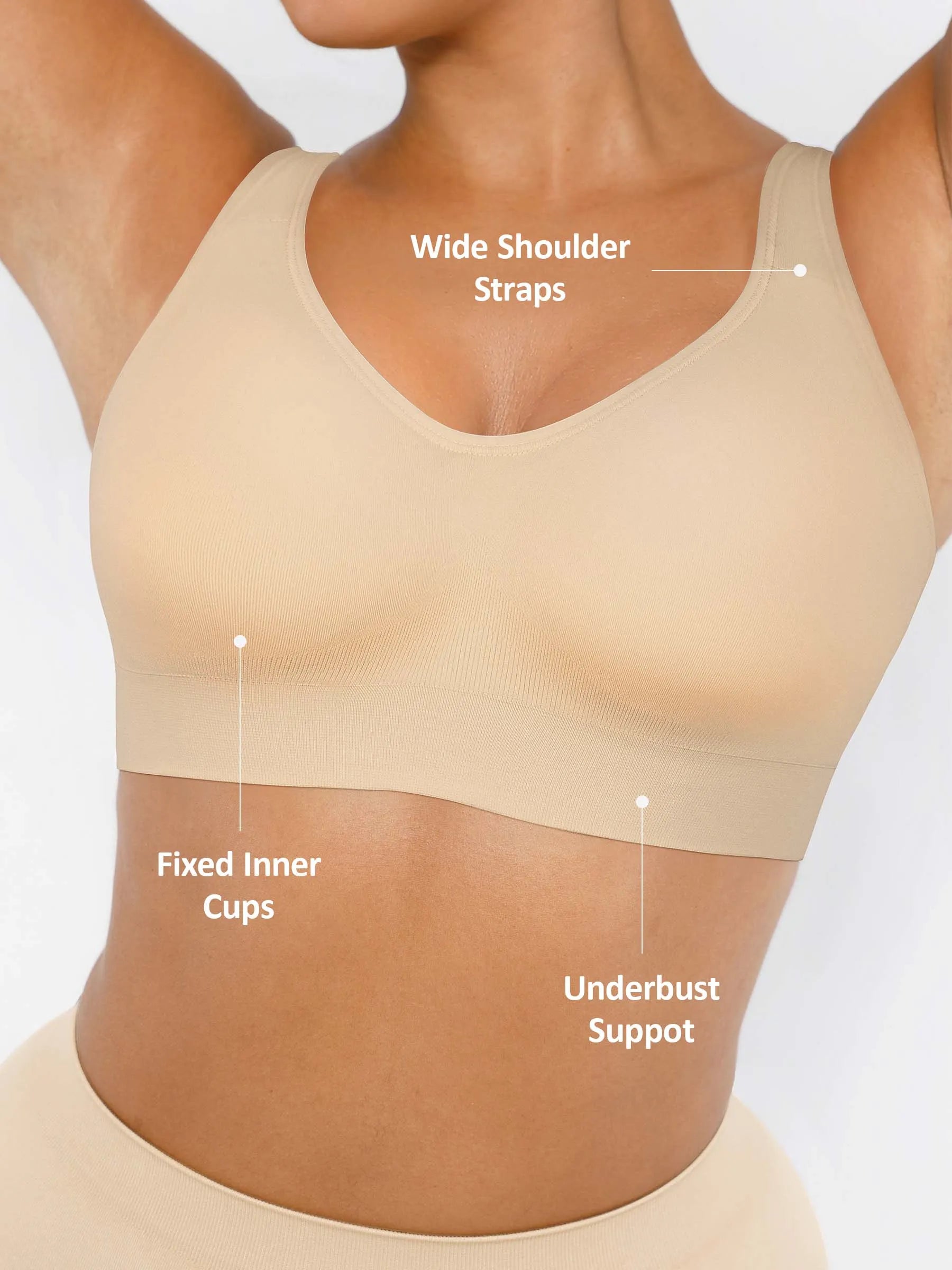 Feelingirl integrierter Softcups, volle Abdeckung, bügelloser BH