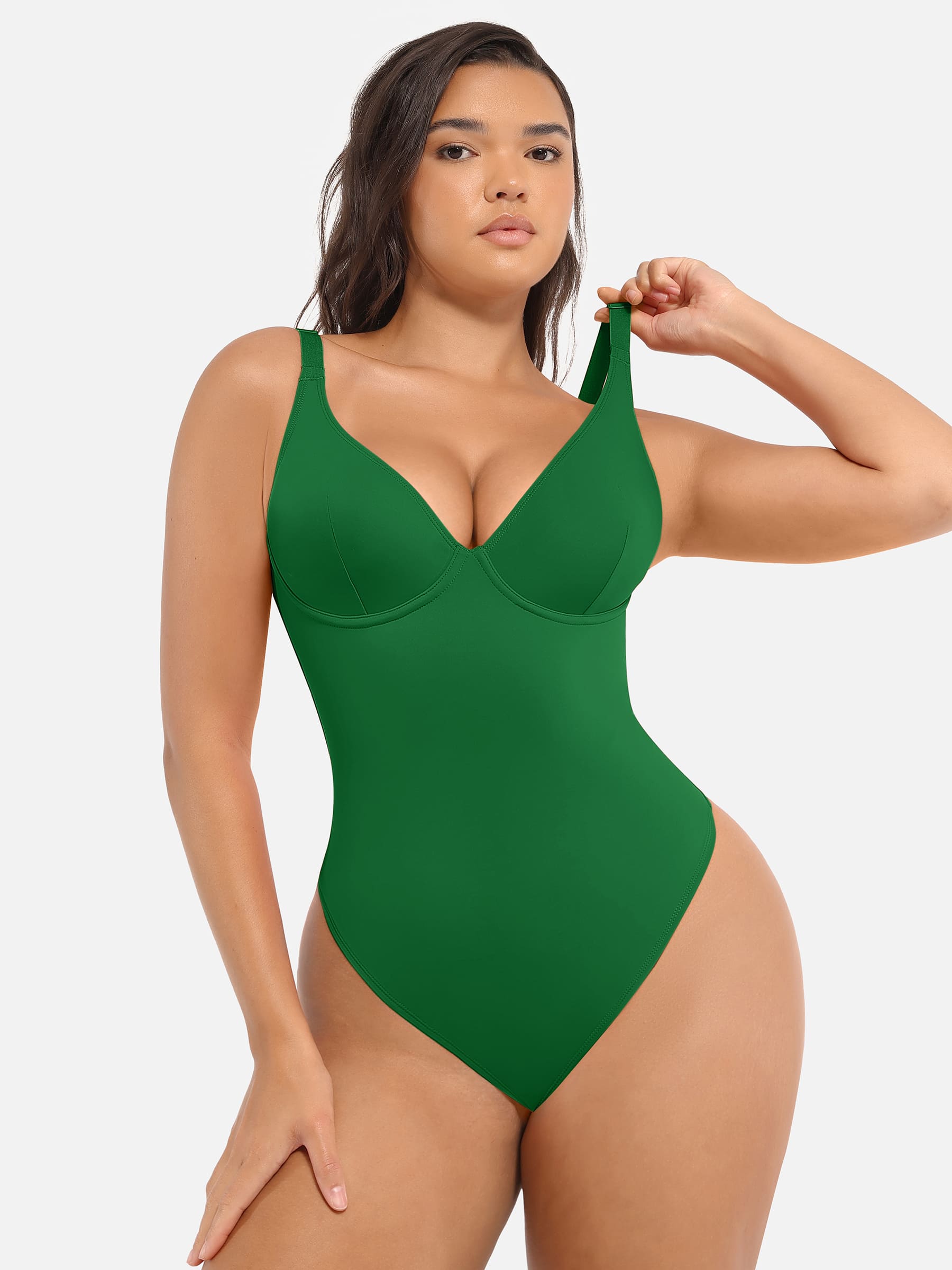 Feelingirl Deep V Neck Tummy Control Shapewear Bodysuit [BOGO]