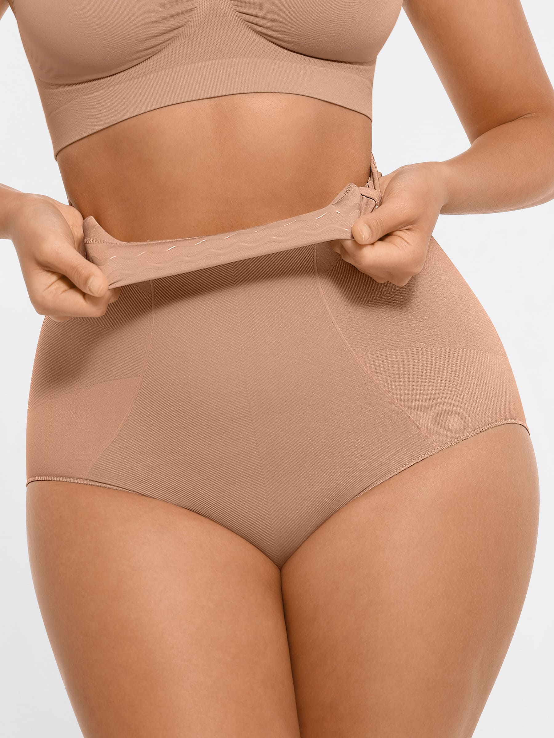 Feelingirl-Seamless-High-Waist-Tummy-Control-with-Anti-Slip-Waistband-&-Antimicrobial-Gusset-Shaping-Panties-Beige