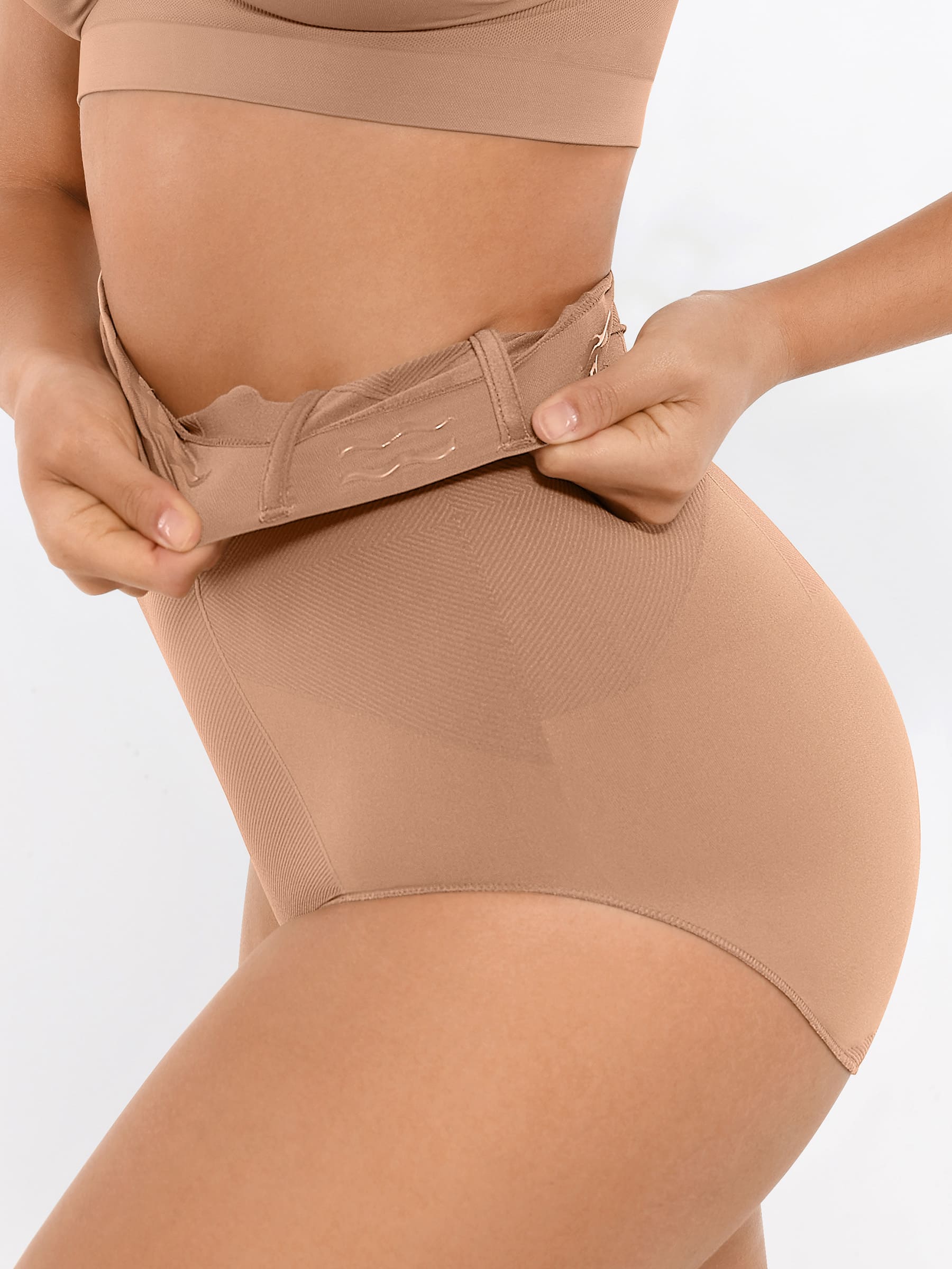 Feelingirl-Seamless-High-Waist-Tummy-Control-with-Anti-Slip-Waistband-&-Antimicrobial-Gusset-Shaping-Panties-Beige