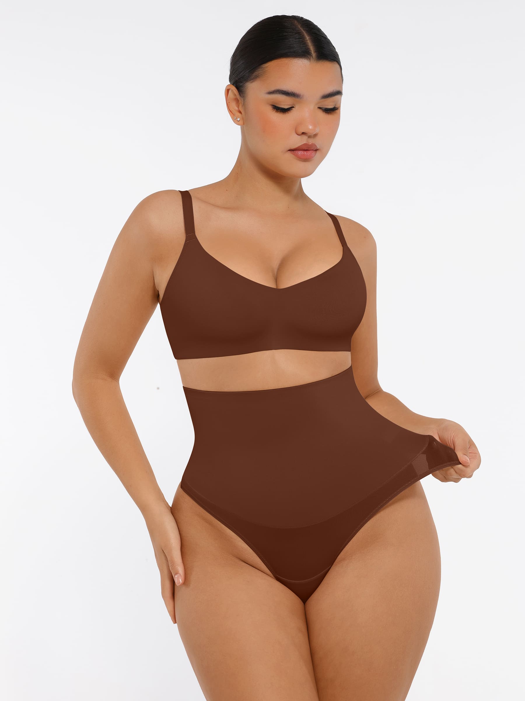 Feelingirl Mid-Waisted Thong Tummy Control Shaper Panties