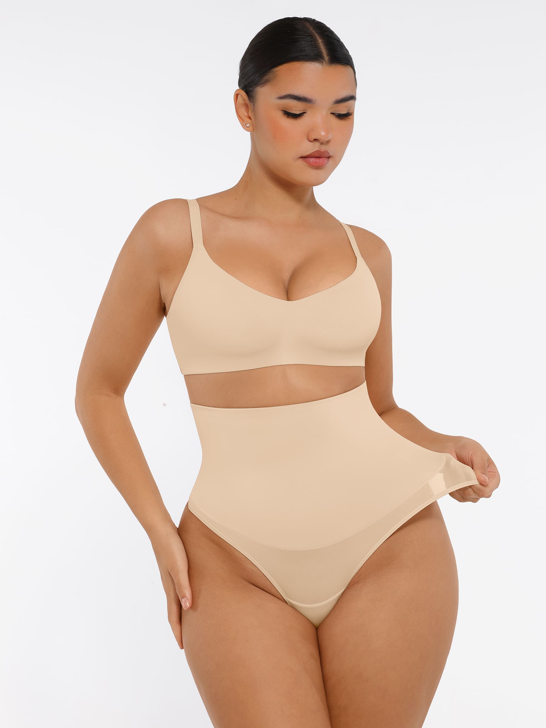 Feelingirl Mid-Waisted Thong Tummy Control Shaper Panties