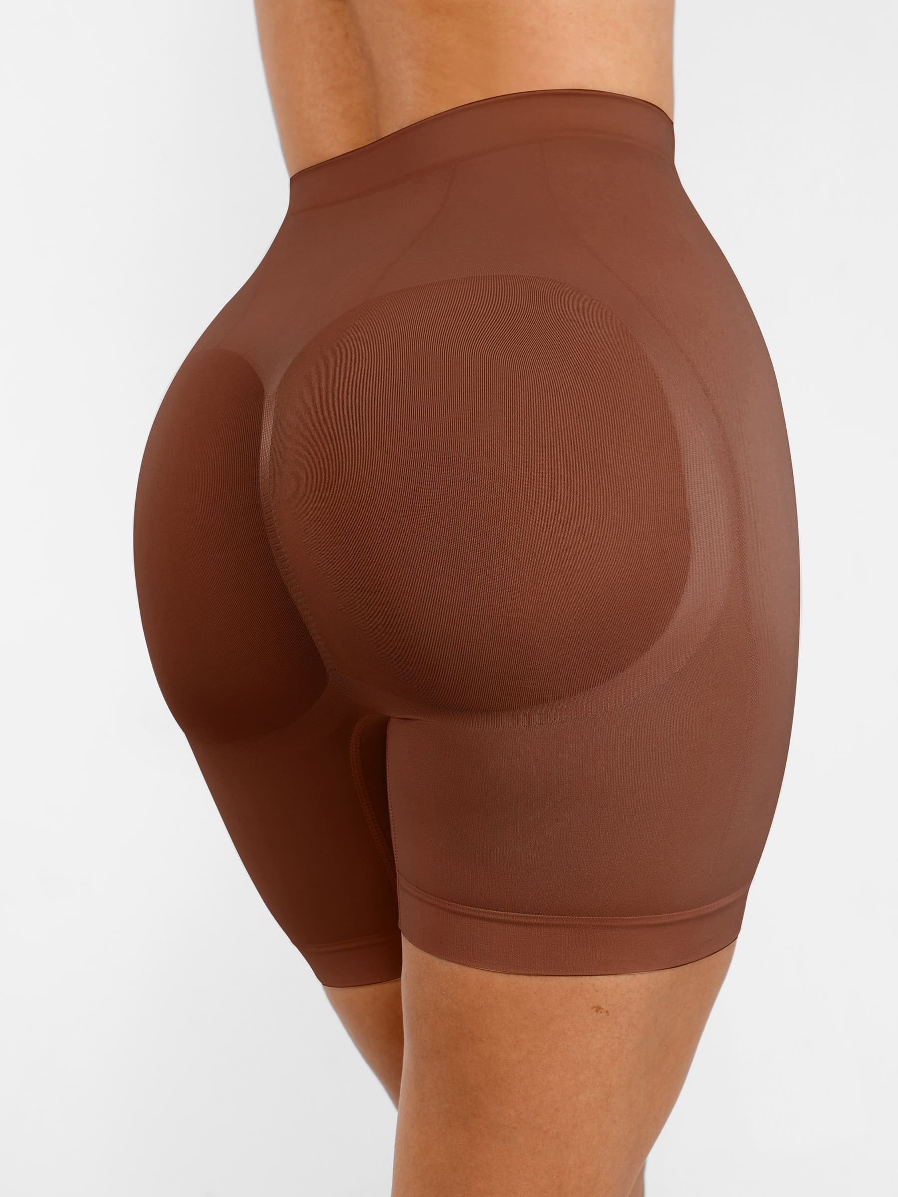 Feelingirl Seamless Comfort Mid-Waist Tummy Control Shaping Shorts - Light Compression & Breathable Design - Mocca