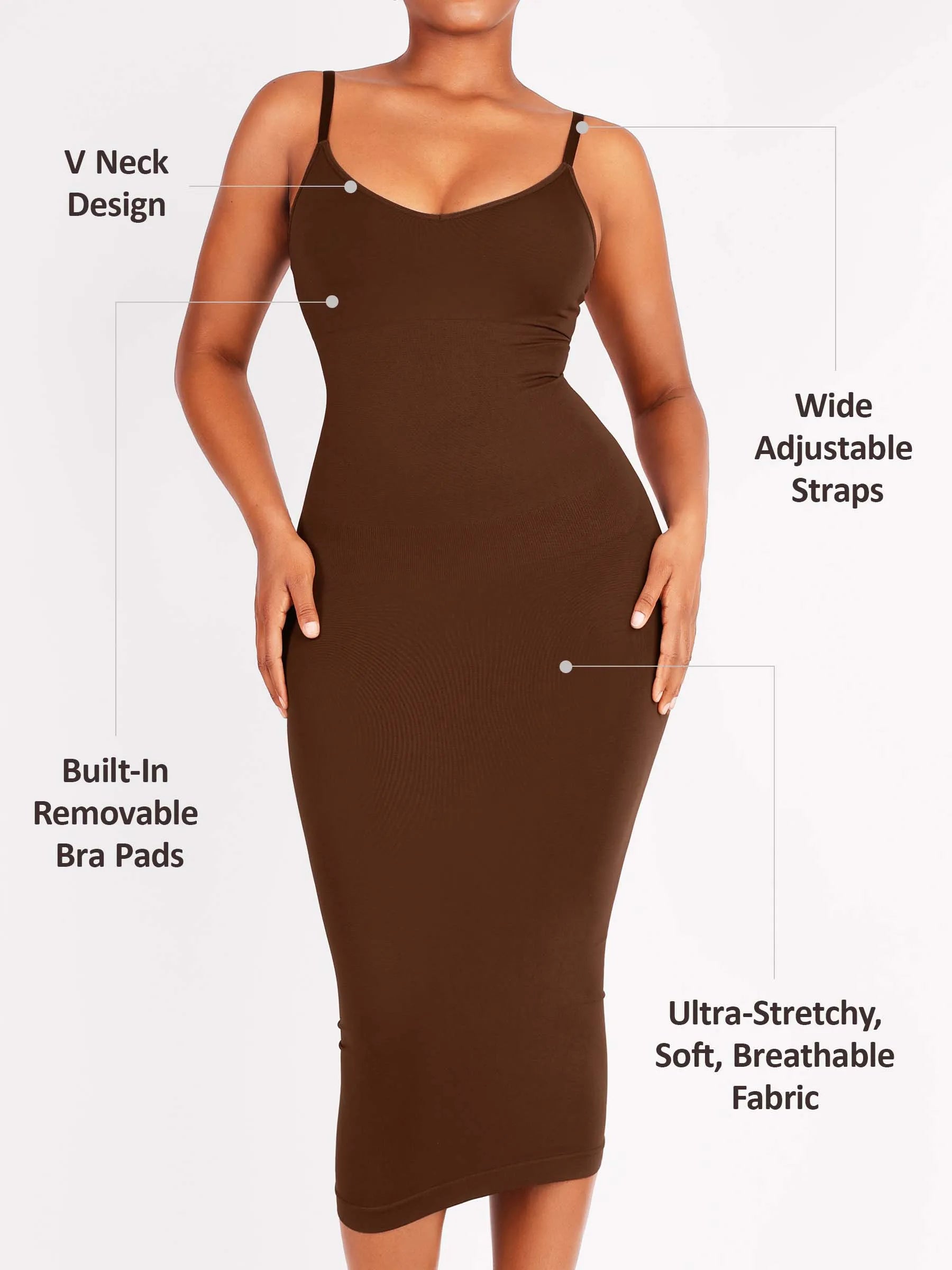 Robe mi-longue gainante sans coutures Feelingirl