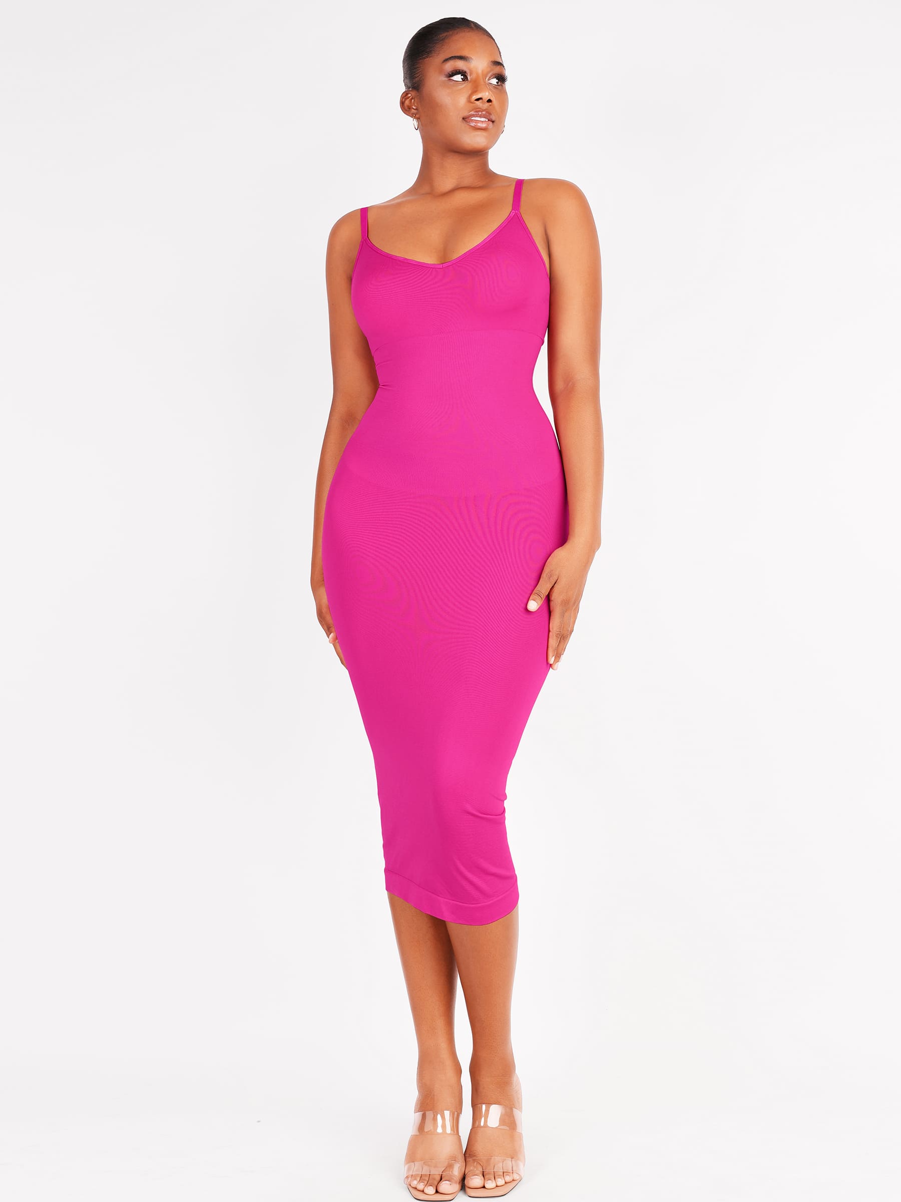 body dress [BOGO]Feelingirl Seamless V-neck Body Shaper Dress Shapewear Dress
