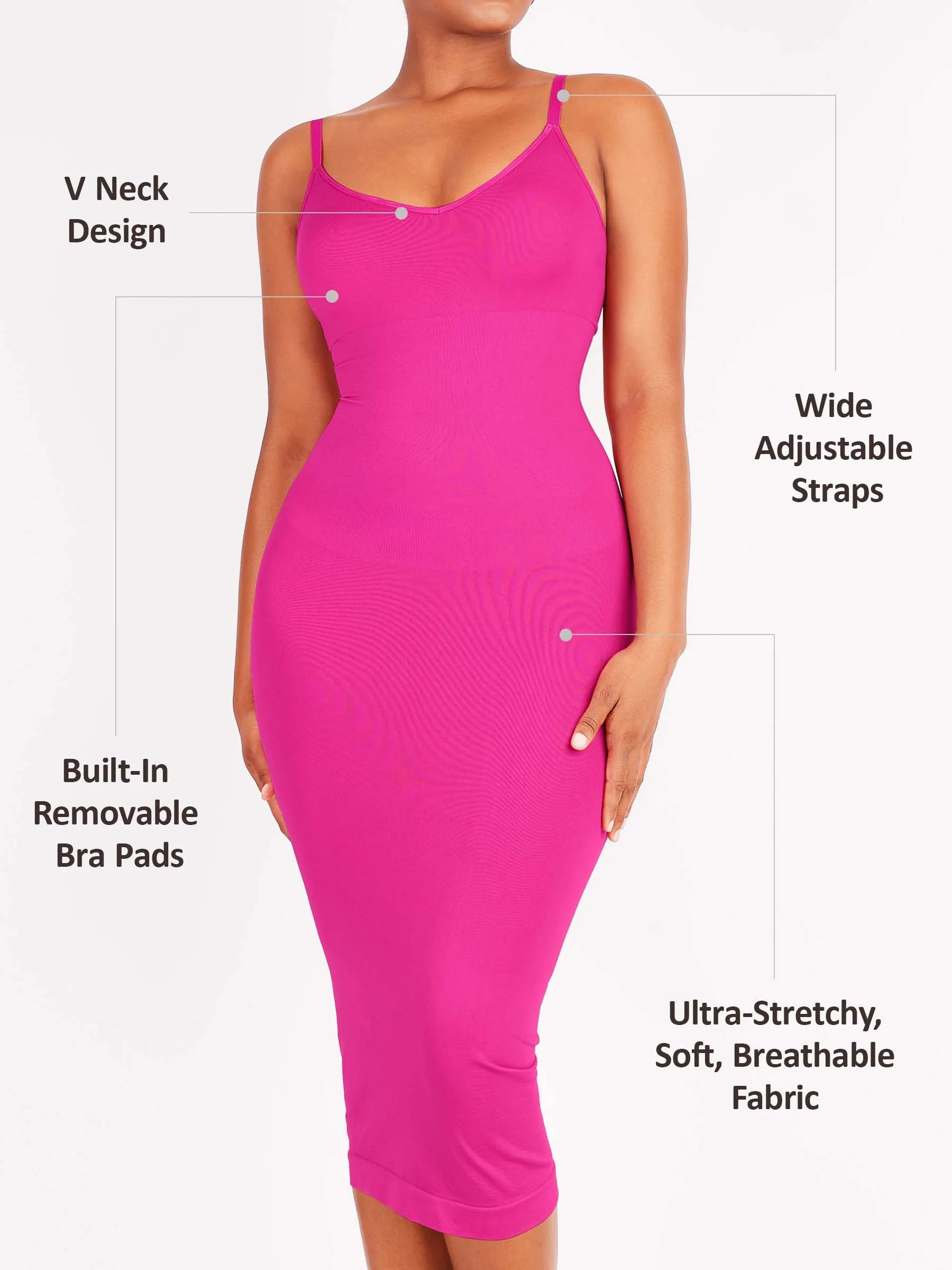 Robe mi-longue gainante sans coutures Feelingirl