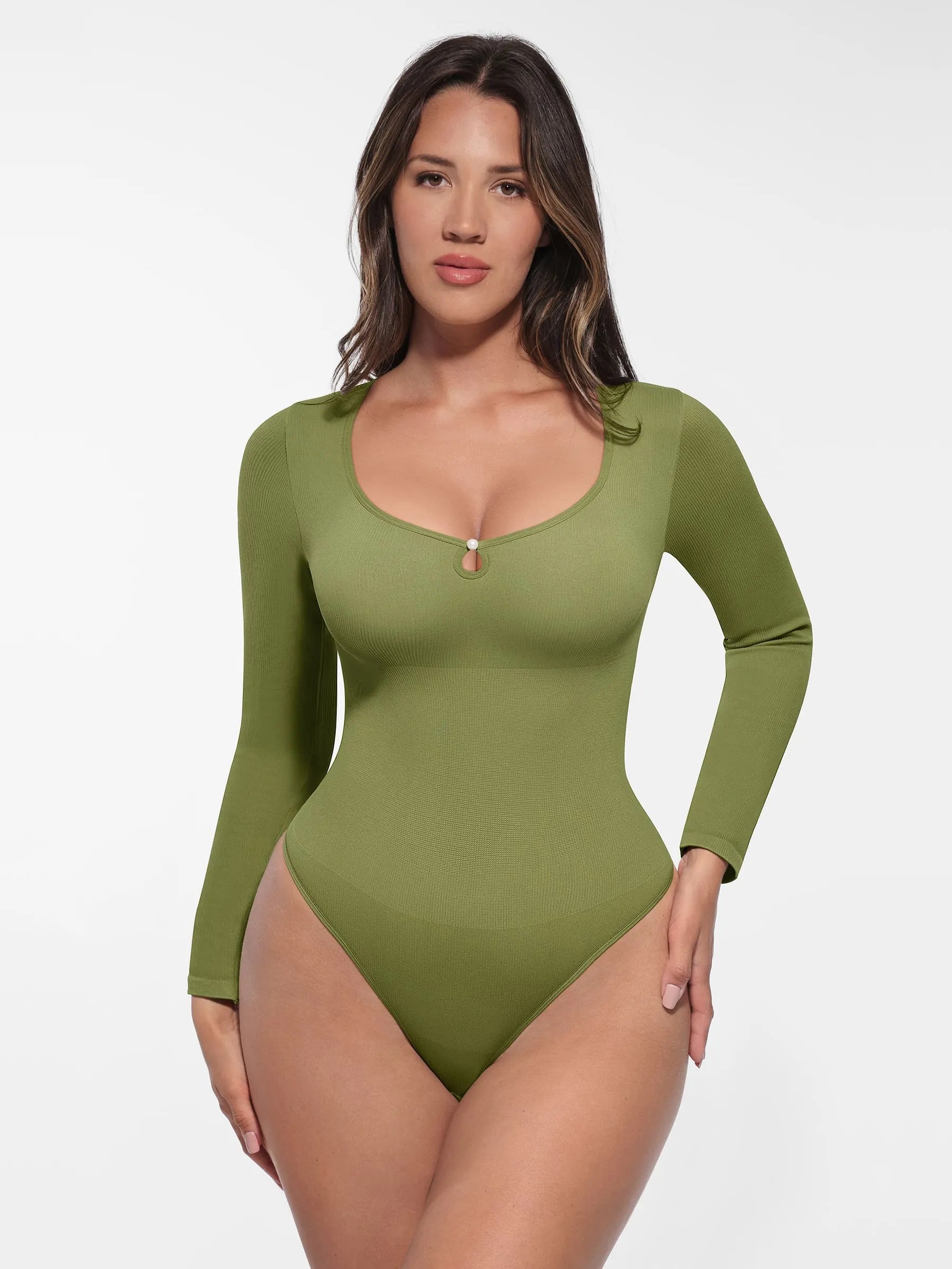 Feelingirl Seamless Ribbed Bodysuit