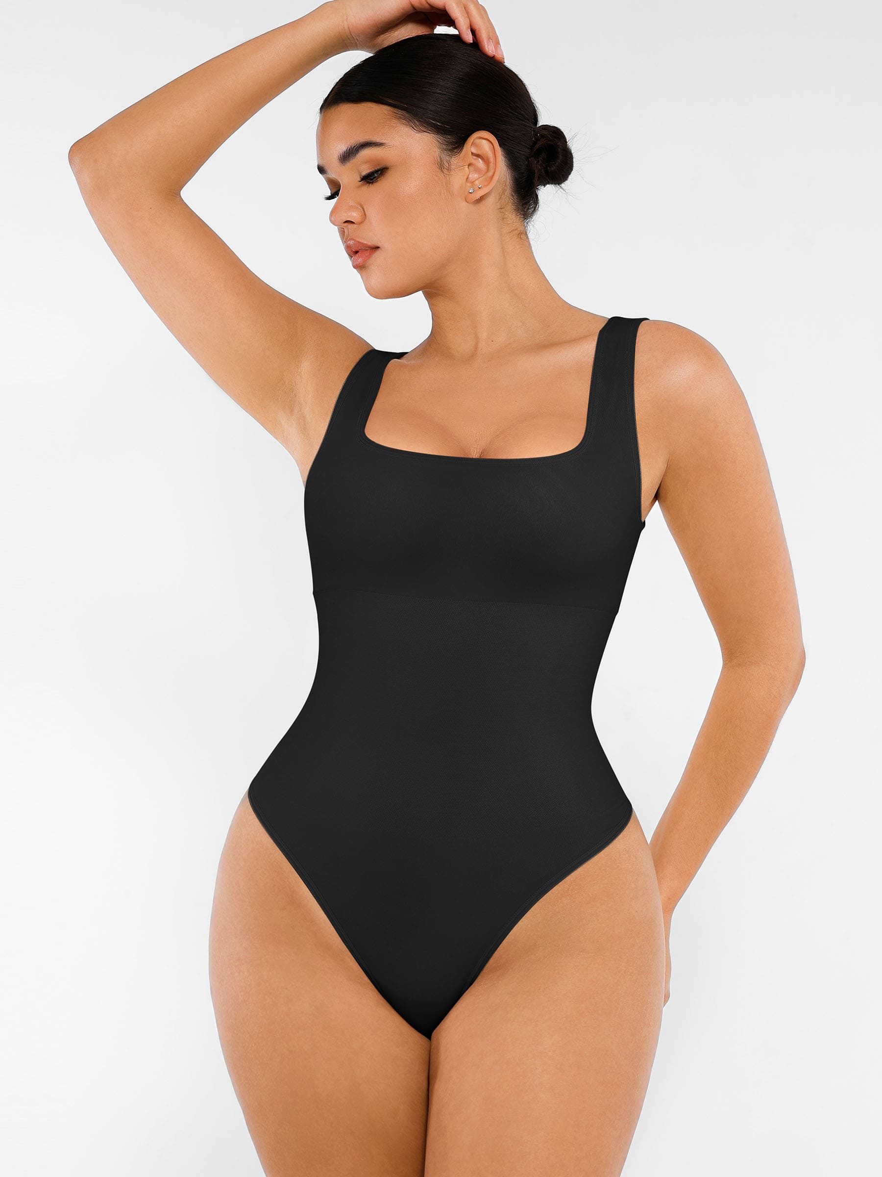 Feelingirl-Seamless-Sculpting-Thong-Bodysuit-BK1f-2