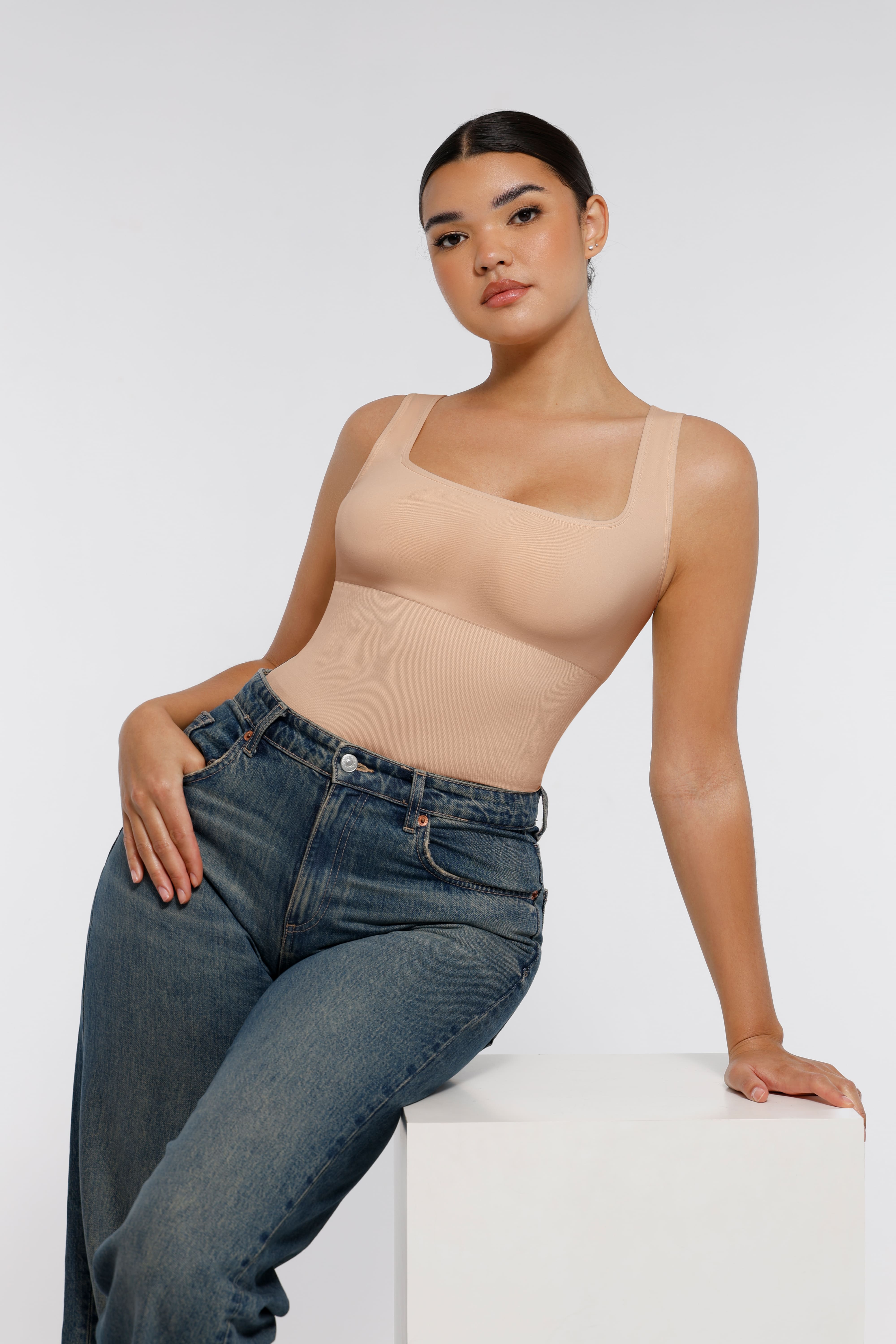 Feelingirl Seamless Shapewear Thong Bodysuit