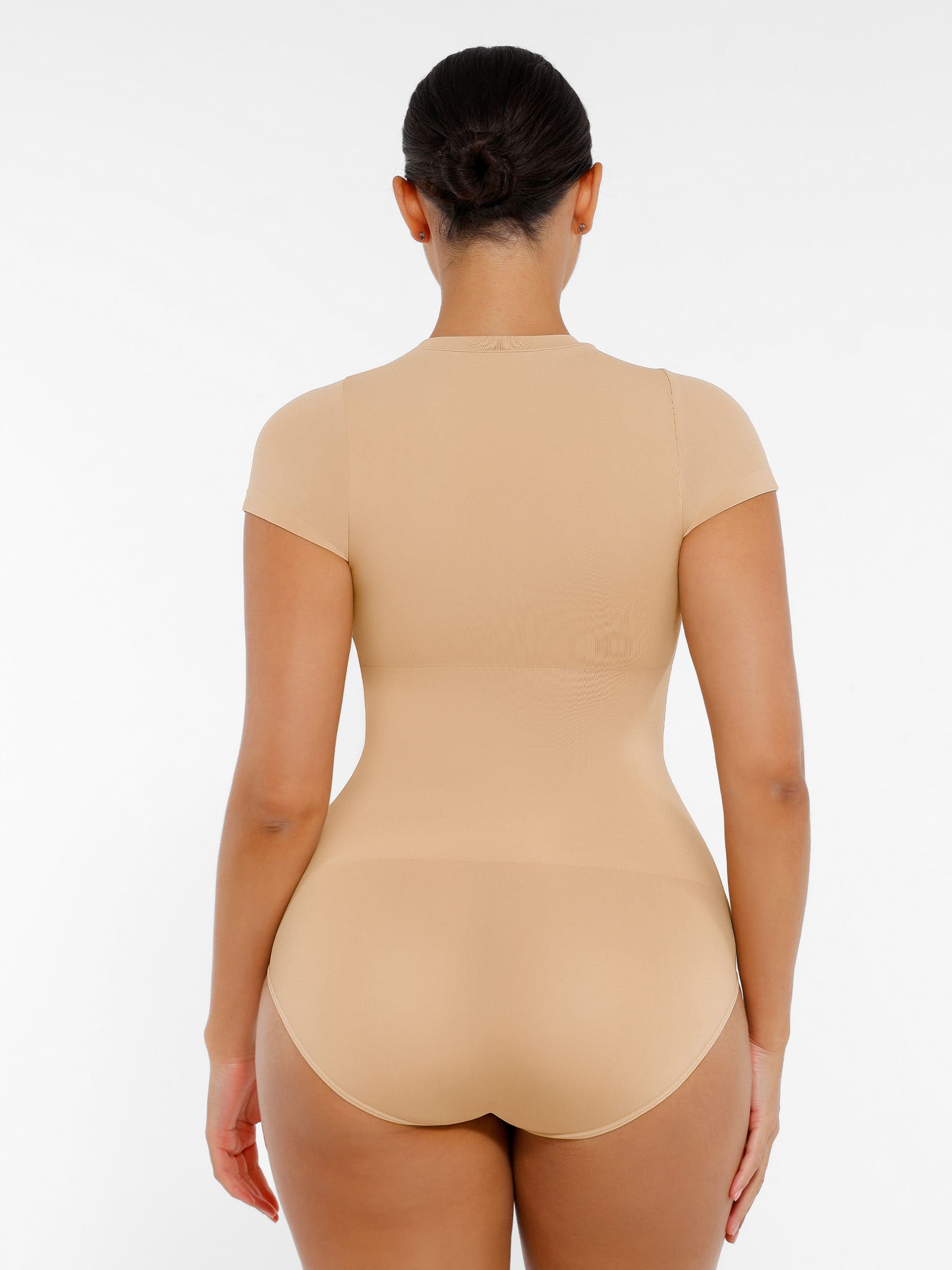 Feelingirl-SeamlessButtery-Soft Tummy-Control High-Waisted Sculpting Hip Bodysuit with Easy-Closure -Skin