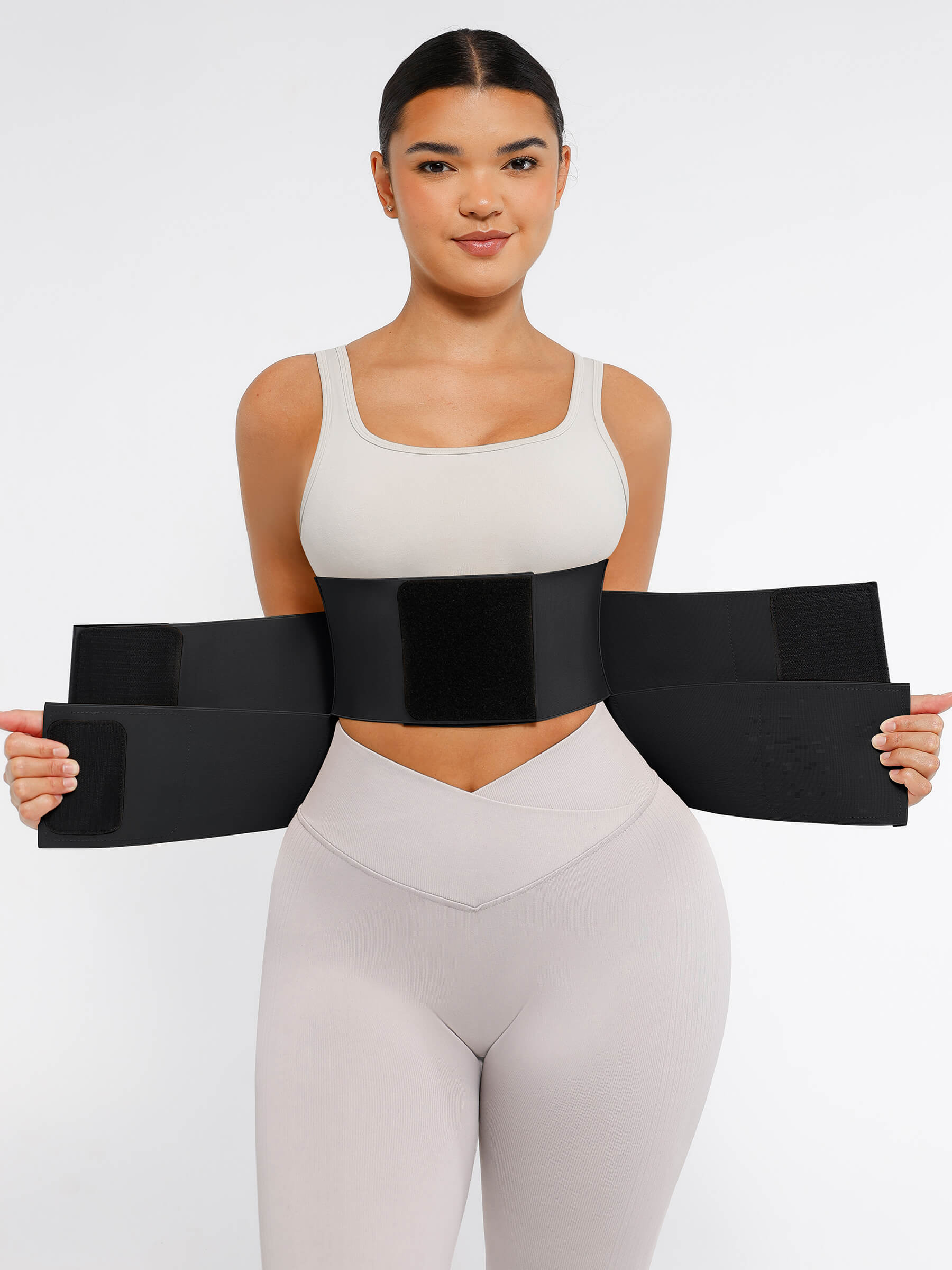 Feelingirl Resilience Perspire Belt - 3-Belt Design Tummy Control Waist Trainer - Black