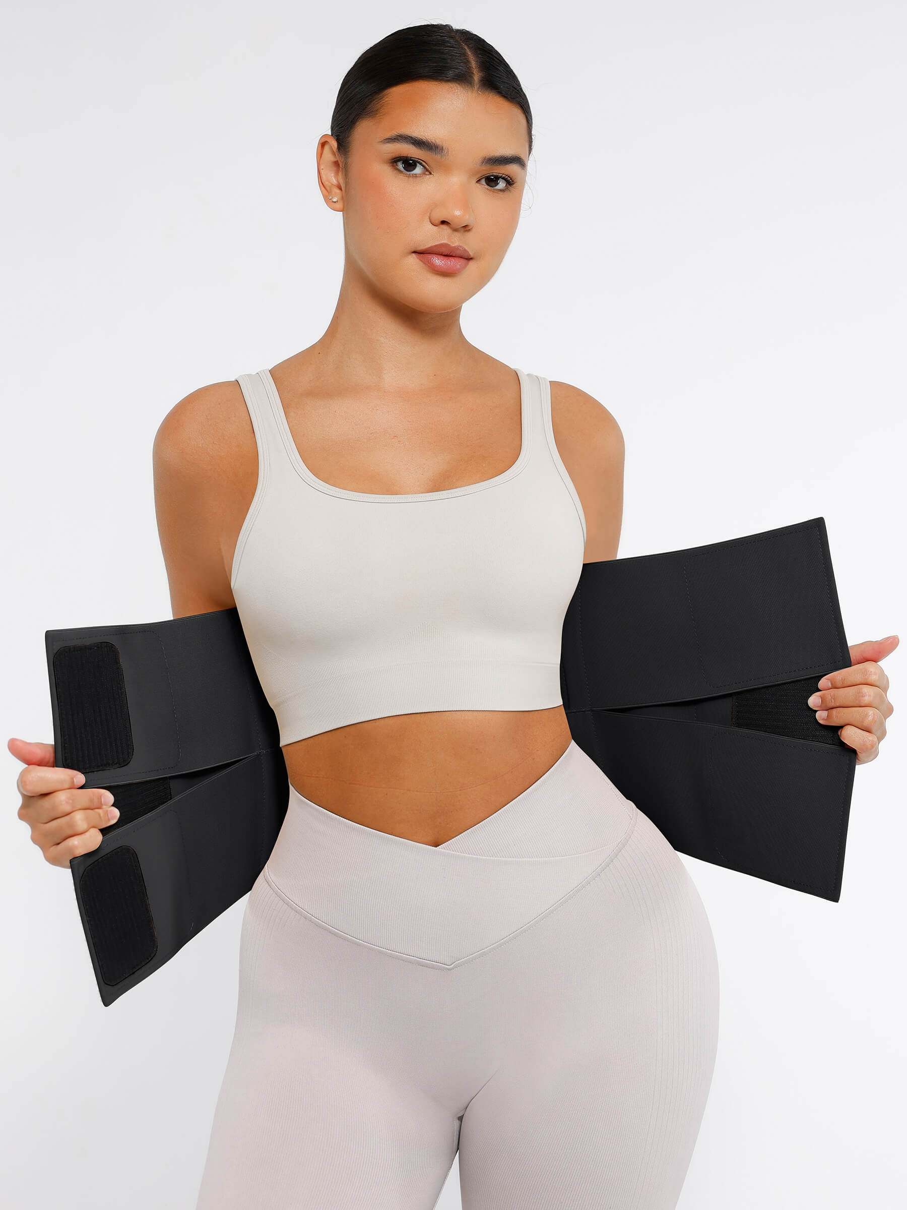 Feelingirl Resilience Perspire Belt - 3-Belt Design Tummy Control Waist Trainer - Black