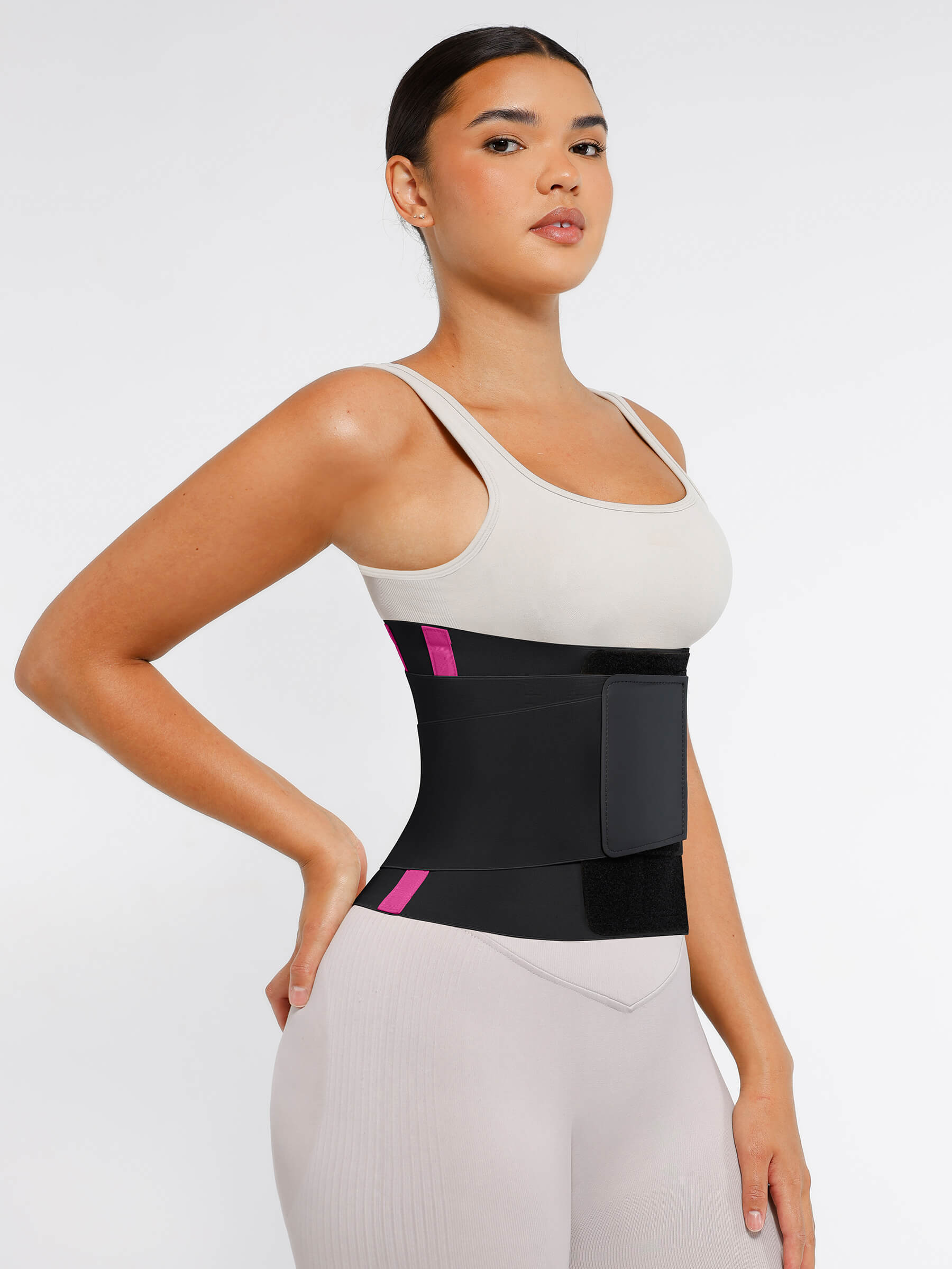 Feelingirl Triple Wrap Tummy Control Waist Trainer Belt - High Compression Shapewear - Black