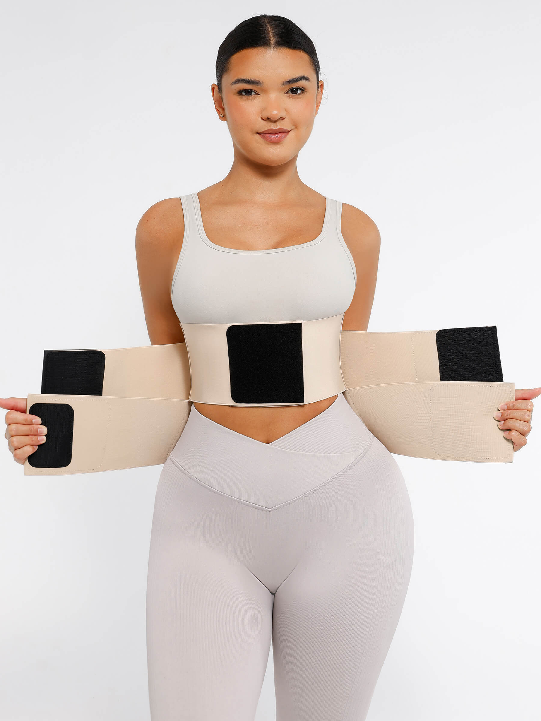 Feelingirl Triple Wrap Tummy Control Waist Trainer Belt - High Compression Shapewear - Skin