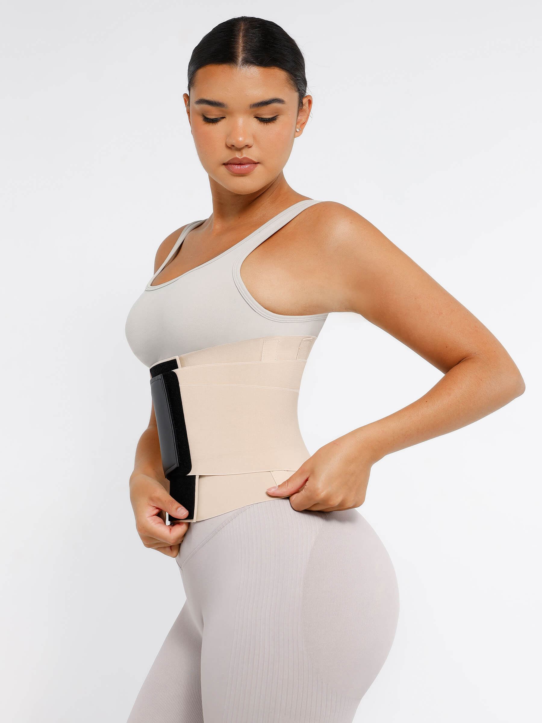 Feelingirl Triple Wrap Tummy Control Waist Trainer Belt - High Compression Shapewear - Skin