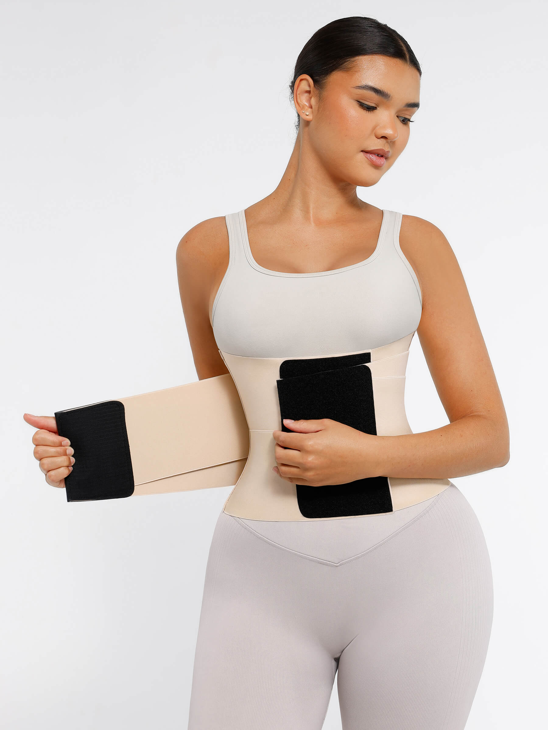 Feelingirl Triple Wrap Tummy Control Waist Trainer Belt - High Compression Shapewear - Skin