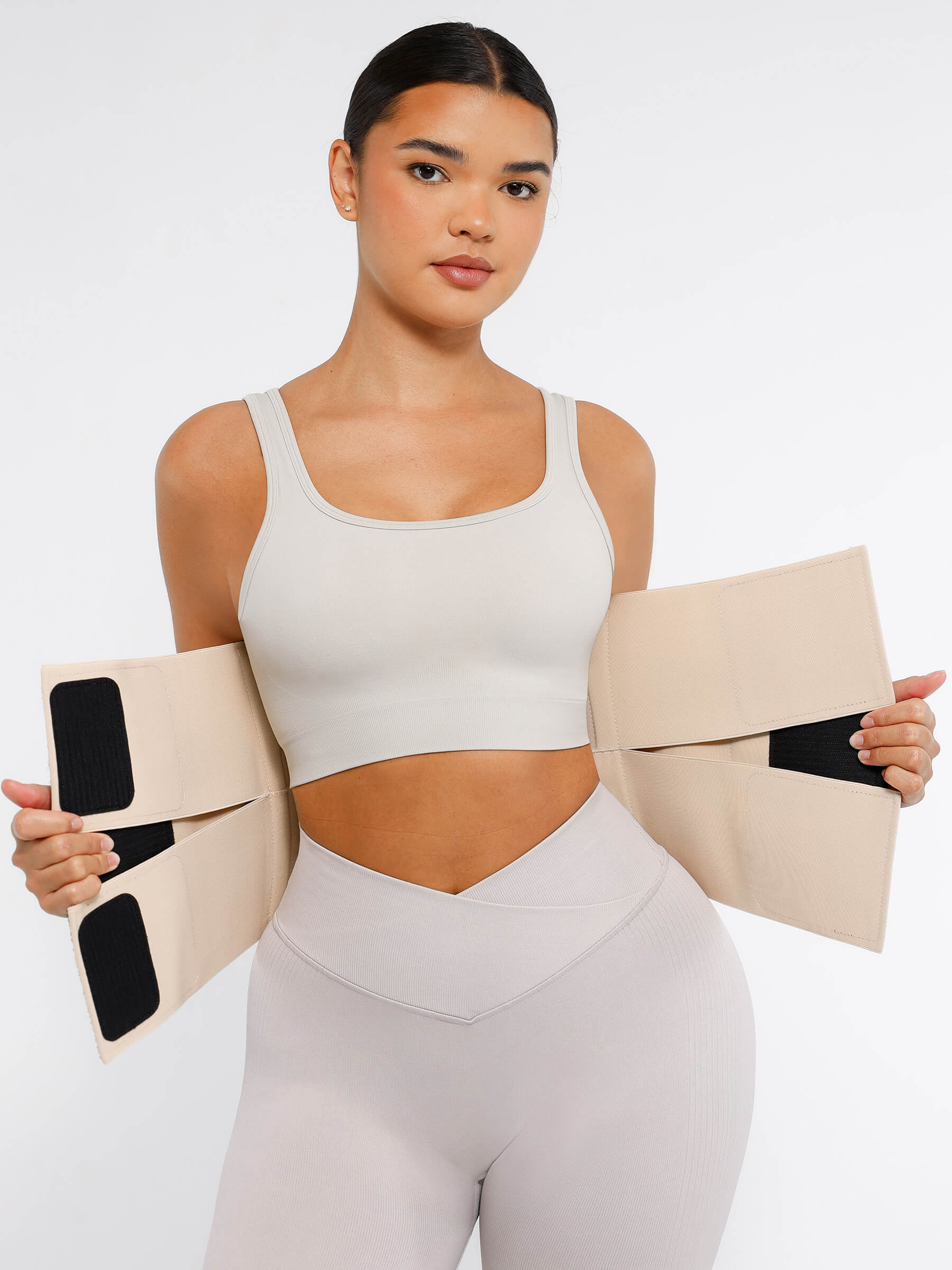 Feelingirl Triple Wrap Tummy Control Waist Trainer Belt - High Compression Shapewear - Skin