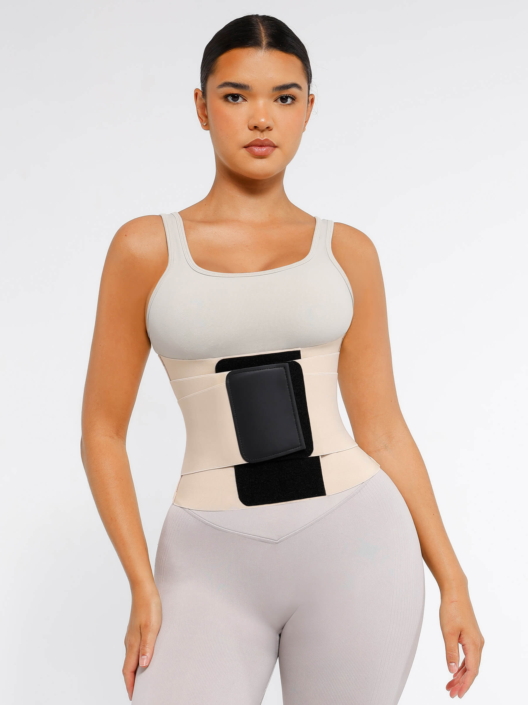 Feelingirl Triple Wrap Tummy Control Waist Trainer Belt - High Compression Shapewear - Skin