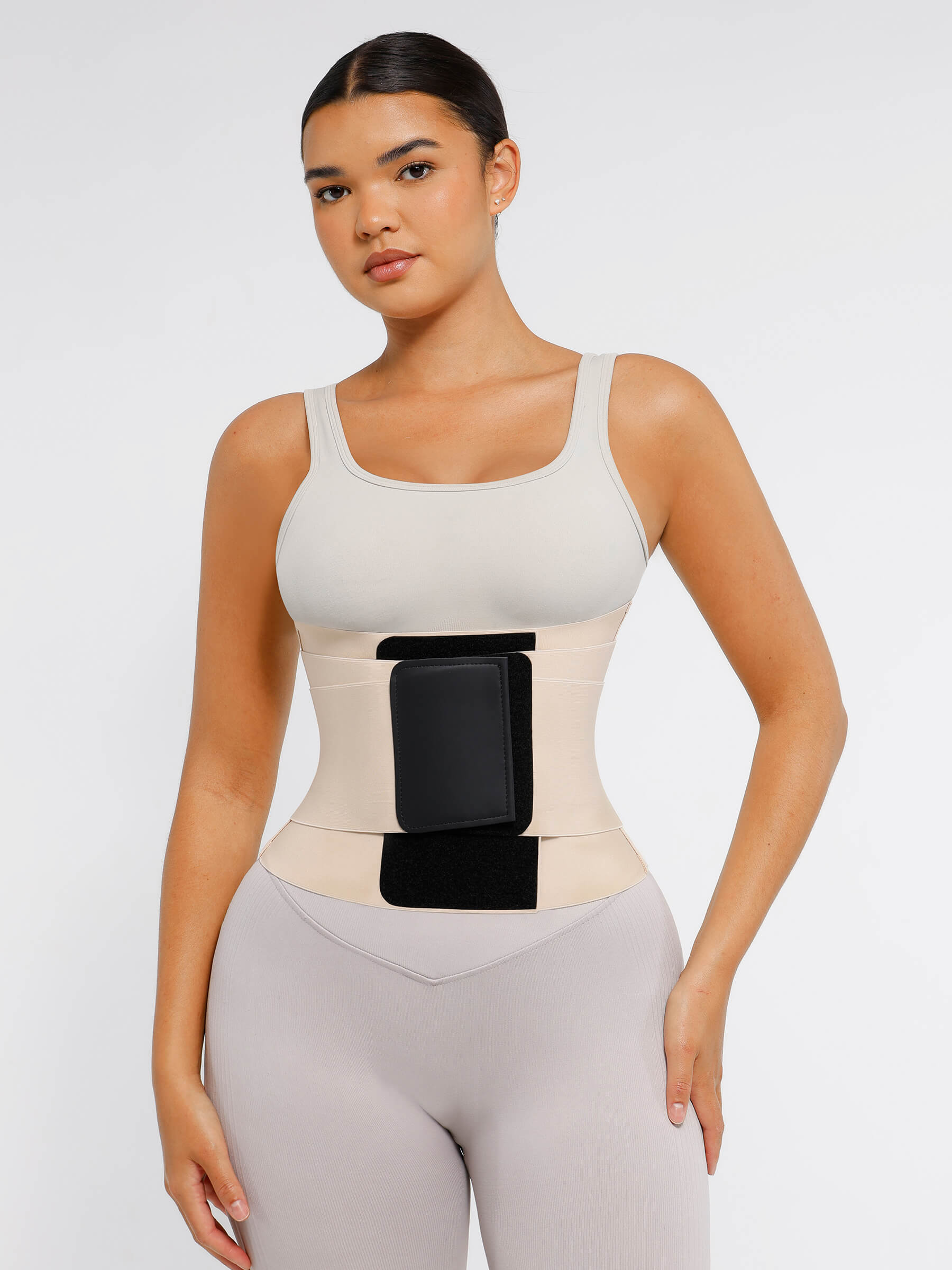 Feelingirl Triple Wrap Tummy Control Waist Trainer Belt - High Compression Shapewear - Skin