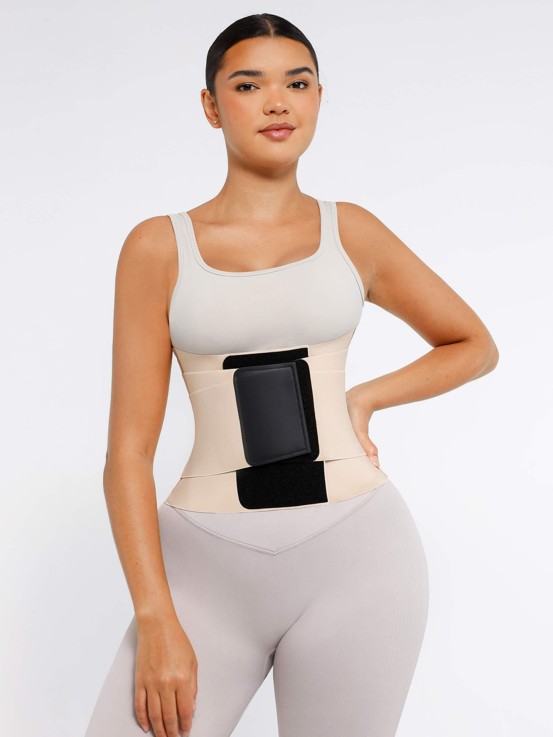 Feelingirl Triple Wrap Tummy Control Waist Trainer Belt - High Compression Shapewear - Skin