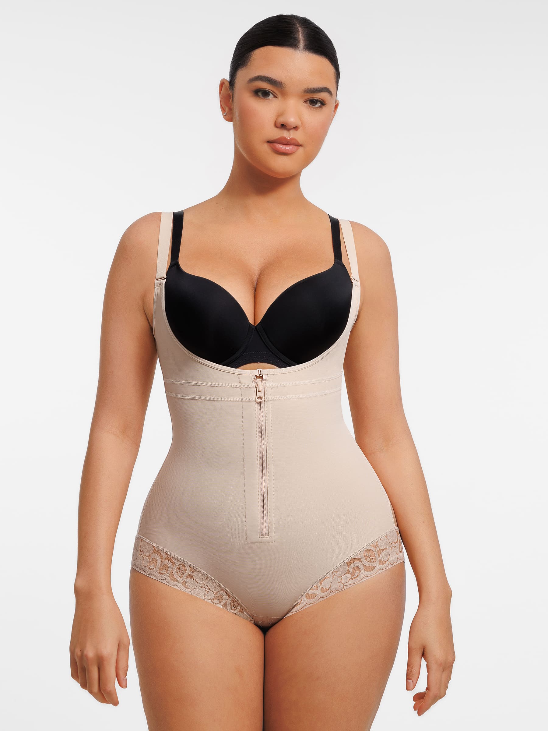 Feelingirl U-Plunge Front Adjustable Zipper Shapewear